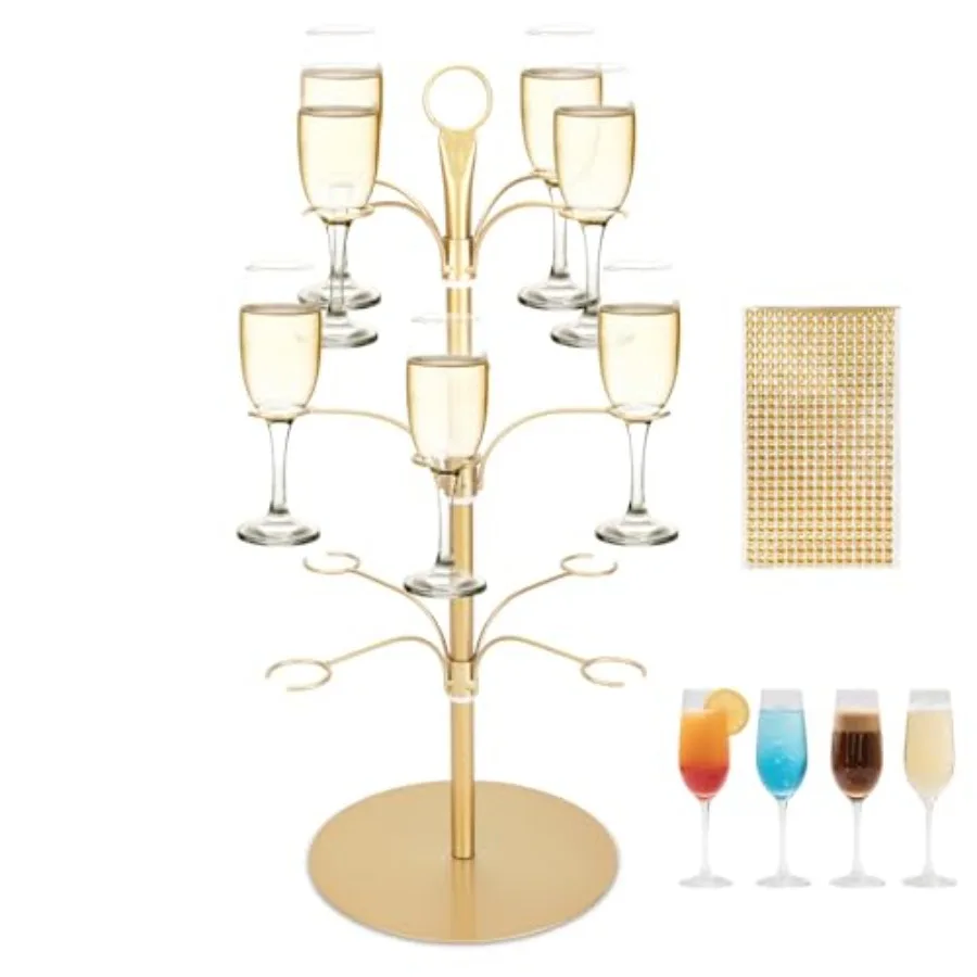 Cocktail Tree Stand 3-Tier Champagne Tower with 12 Holders Rotating Wine Glass Holder for Cocktails, Martinis, Margaritas Champ
Cocktail Tree Stand 3-Tier Champagne Tower with 12 Holders Rotating Wine Glass Holder for Cocktails, Martinis, Margaritas Champ