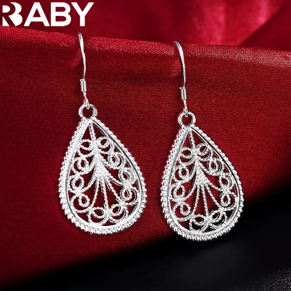 Selling Party 925 Sterling Silver Earrings for Women Fine Jewelry Valentine's Day Gift Romantic Carved Drop Shape
Selling Party 925 Sterling Silver Earrings for Women Fine Jewelry Valentine's Day Gift Romantic Carved Drop Shape