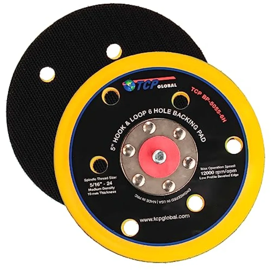 5" DA Sander and Polisher Backing Plate Pad, Hook and Loop, 6 Hole Pattern Dustl - Dual-Action Random Orbital Sanding Pad - Low
5" DA Sander and Polisher Backing Plate Pad, Hook and Loop, 6 Hole Pattern Dustl - Dual-Action Random Orbital Sanding Pad - Low