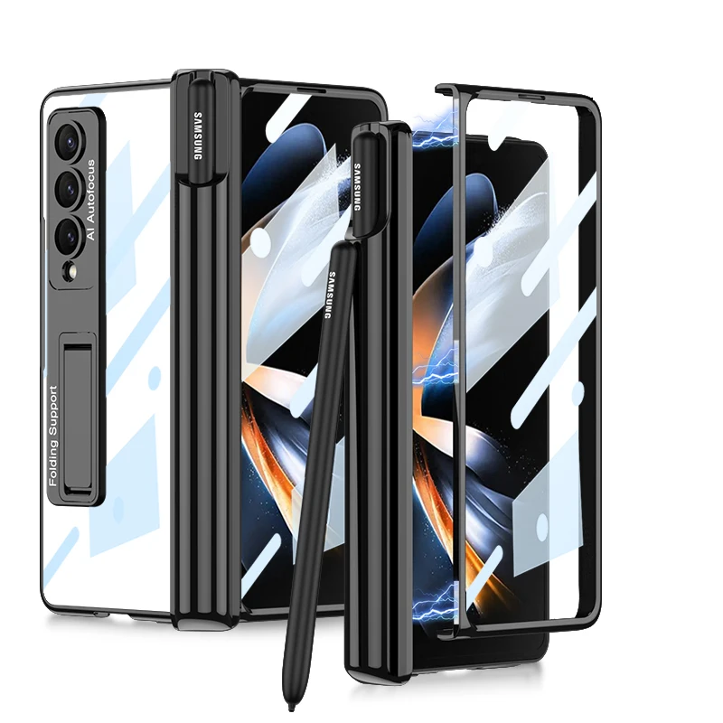 For Samsung Galaxy Z Fold 4 5G Fold4 Case Transparent Magnetic Hinge Pen Holder With Tempered Glass Film Bracket Shockproof Case
For Samsung Galaxy Z Fold 4 5G Fold4 Case Transparent Magnetic Hinge Pen Holder With Tempered Glass Film Bracket Shockproof Case