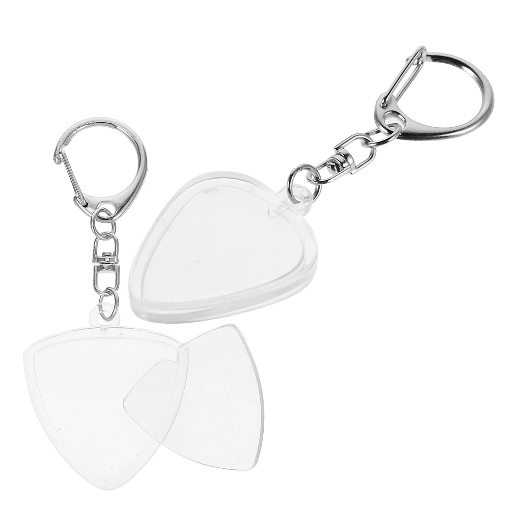 2pcs Transparent Guitar Pick Holder Case Keychain Compact Plectrum Organizer Travel Daily Use Mini Guitar Shaped Pendant Style 
2pcs Transparent Guitar Pick Holder Case Keychain Compact Plectrum Organizer Travel Daily Use Mini Guitar Shaped Pendant Style