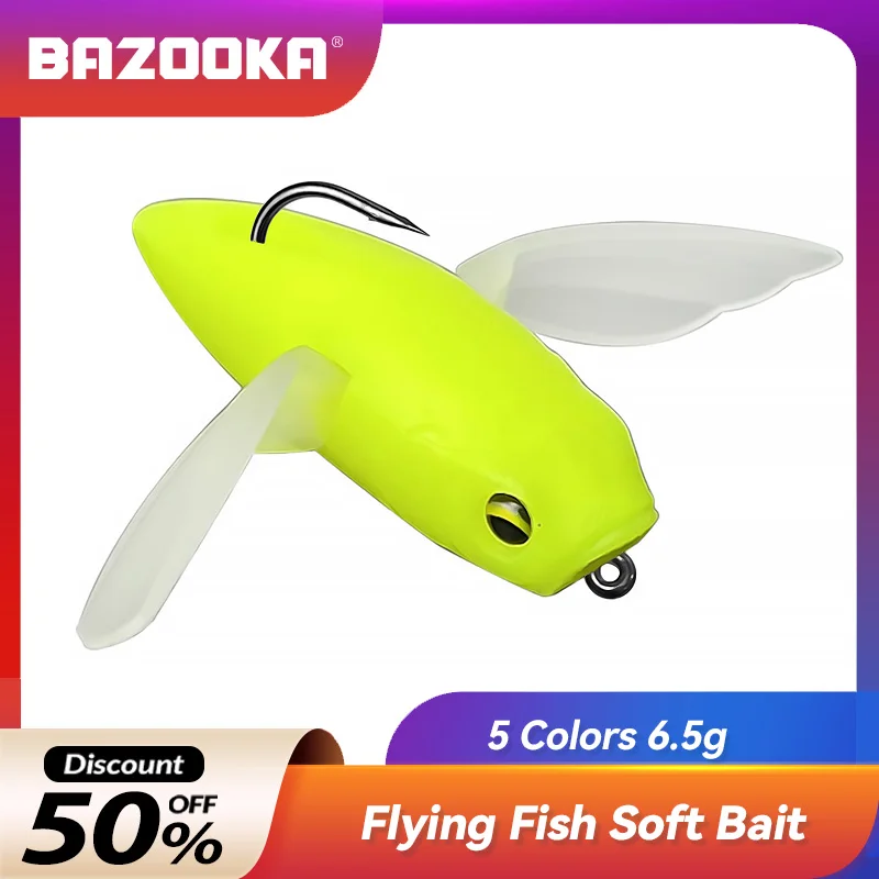 Bazooka 6.5g/55mm Fishing Lure Sea Flying Fish Soft Bait Tuna Trolling Bird Shaped Teaser For wing Fishing Tackle
Bazooka 6.5g/55mm Fishing Lure Sea Flying Fish Soft Bait Tuna Trolling Bird Shaped Teaser For wing Fishing Tackle