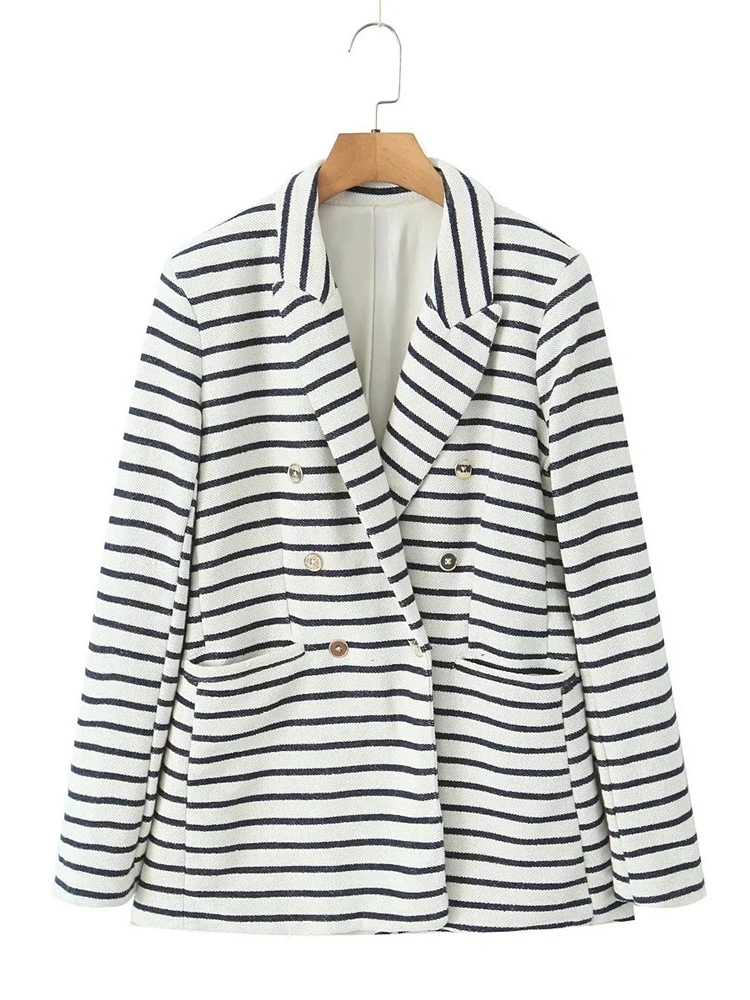 Girls Fashion Double Breasted Long Sleeve Loose Jackets Blazer 2023 Women New Casual Striped Pring Autumn Long Blazers Outwear
Girls Fashion Double Breasted Long Sleeve Loose Jackets Blazer 2023 Women New Casual Striped Pring Autumn Long Blazers Outwear