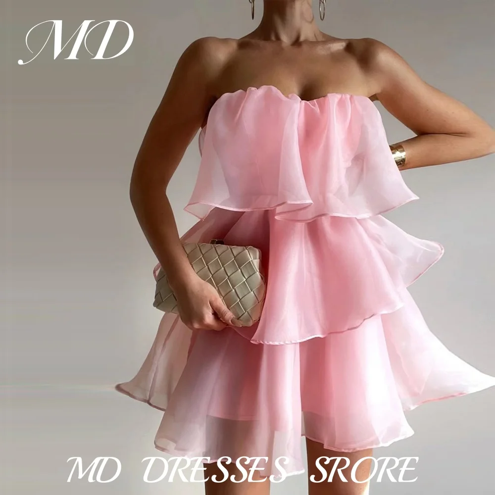 MD Sexy Pink Chiasma Short A-line Evening Gown Tiered Organza Sleeveless Cocktail Prom Gown vestidos Prom Gown Customized 2025
MD Sexy Pink Chiasma Short A-line Evening Gown Tiered Organza Sleeveless Cocktail Prom Gown vestidos Prom Gown Customized 2025