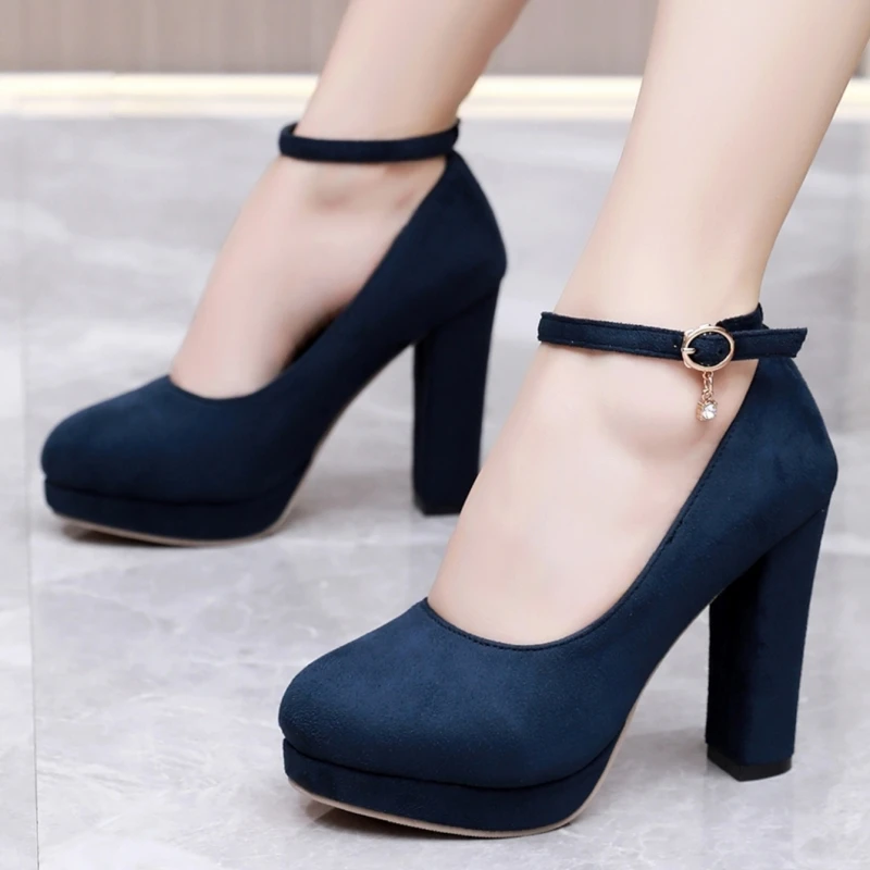 Platform Women's High Heels Pumps Shoes Flock Black Blue Heeled Ankle Strap Large Size 46 48 Office Party Dance Shoes Ladies
Platform Women's High Heels Pumps Shoes Flock Black Blue Heeled Ankle Strap Large Size 46 48 Office Party Dance Shoes Ladies