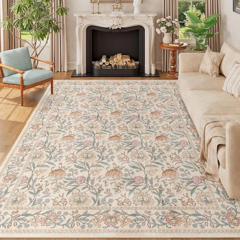 Elegant Artistic Floral Pattern Carpet for Living Room Bedroom Bedside Rug Machine Washable Non-slip Soft Coffee Table Floor Mat
Elegant Artistic Floral Pattern Carpet for Living Room Bedroom Bedside Rug Machine Washable Non-slip Soft Coffee Table Floor Mat