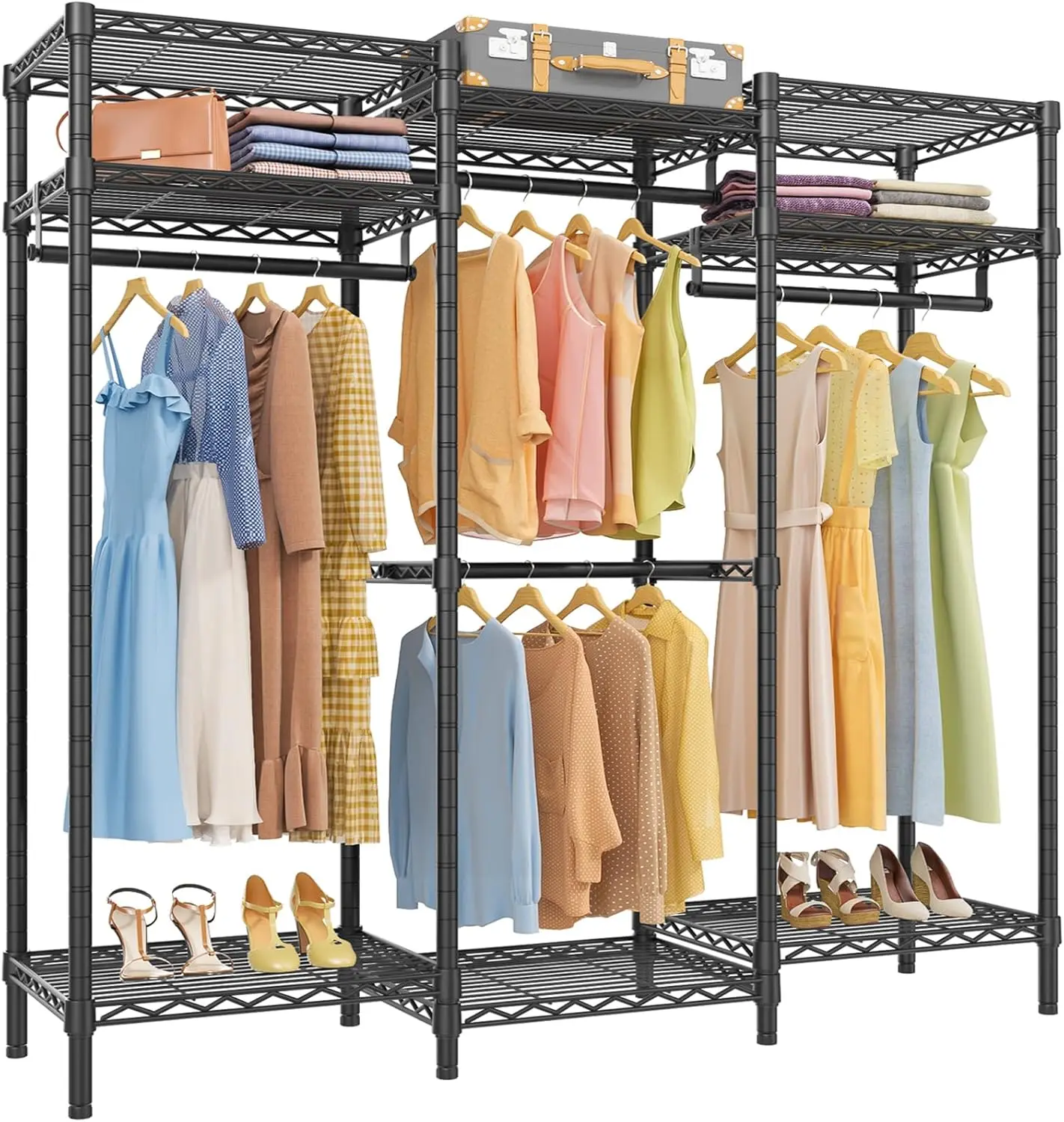 V5i Garment Rack Bedroom Armoires Freestanding Closet Organizer Portable Wardrobe Closet Heavy Duty Clothing Rack with 8Shelves 
V5i Garment Rack Bedroom Armoires Freestanding Closet Organizer Portable Wardrobe Closet Heavy Duty Clothing Rack with 8Shelves
