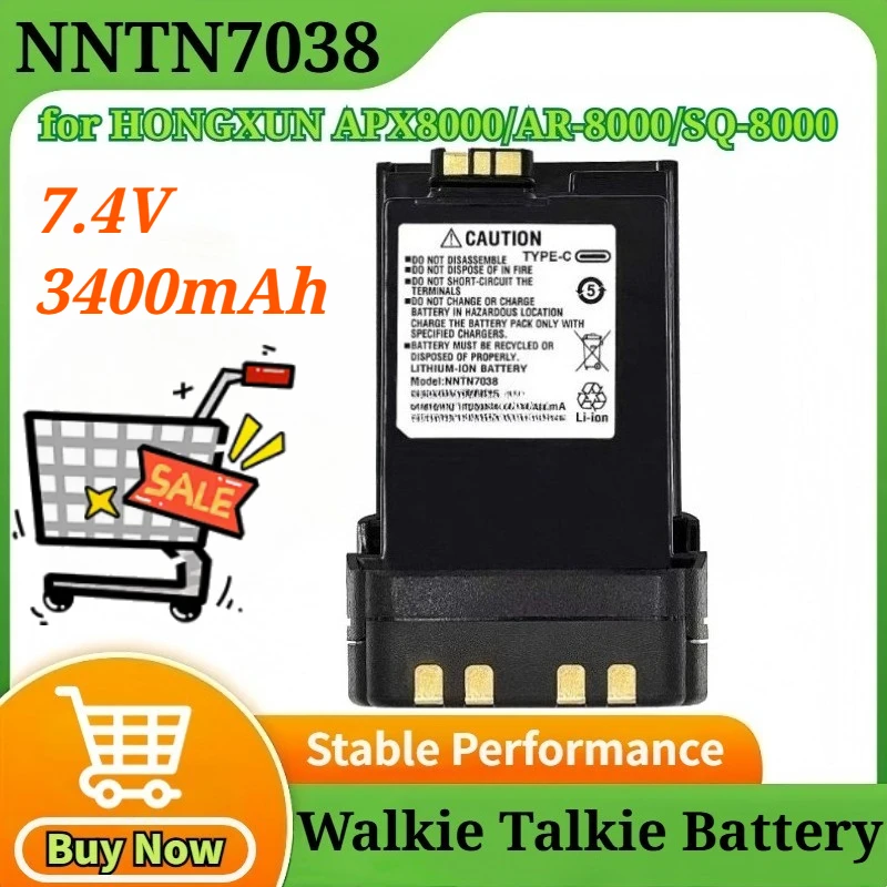 NNTN7038 Li-ion Battery 7.4V 3400mAh Pack USB-C Charge Compatible for HONGXUN APX8000 AR-8000 SQ-8000 Battery Replacement
NNTN7038 Li-ion Battery 7.4V 3400mAh Pack USB-C Charge Compatible for HONGXUN APX8000 AR-8000 SQ-8000 Battery Replacement