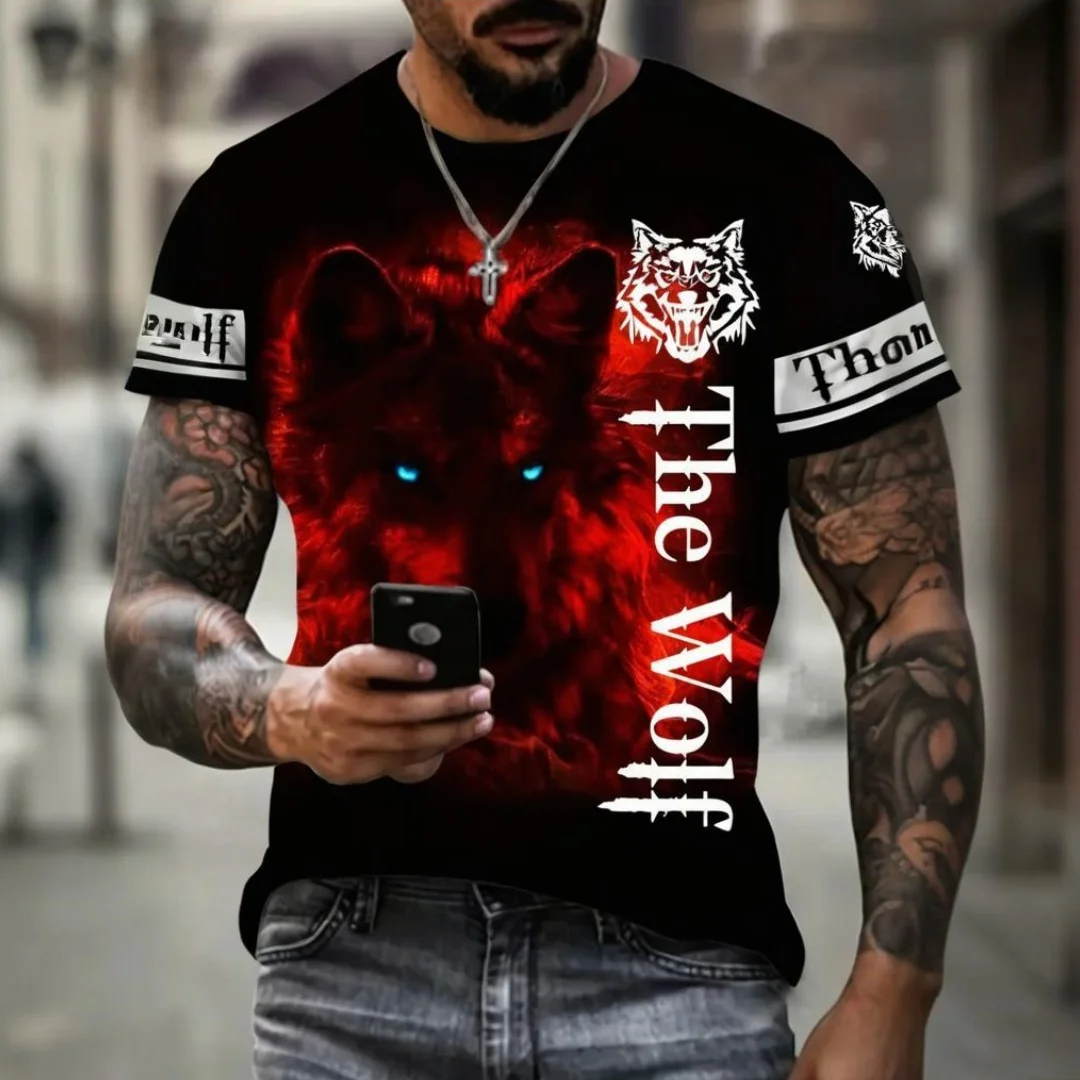 Men's T-shirt Summer Outdoor Casual Round Neck Short Sleeve Fashion Top Wolf Printed Pattern OverSize Loose Men's Clothing
Men's T-shirt Summer Outdoor Casual Round Neck Short Sleeve Fashion Top Wolf Printed Pattern OverSize Loose Men's Clothing