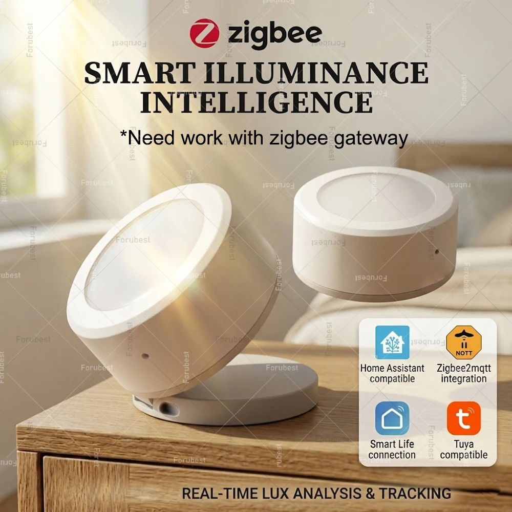 Zigbee 3.0 Smart Luminance Sensor High Sensitivity Illumination Detector Support Z2M Tuya Scene Linkage Automation Needs Gateway