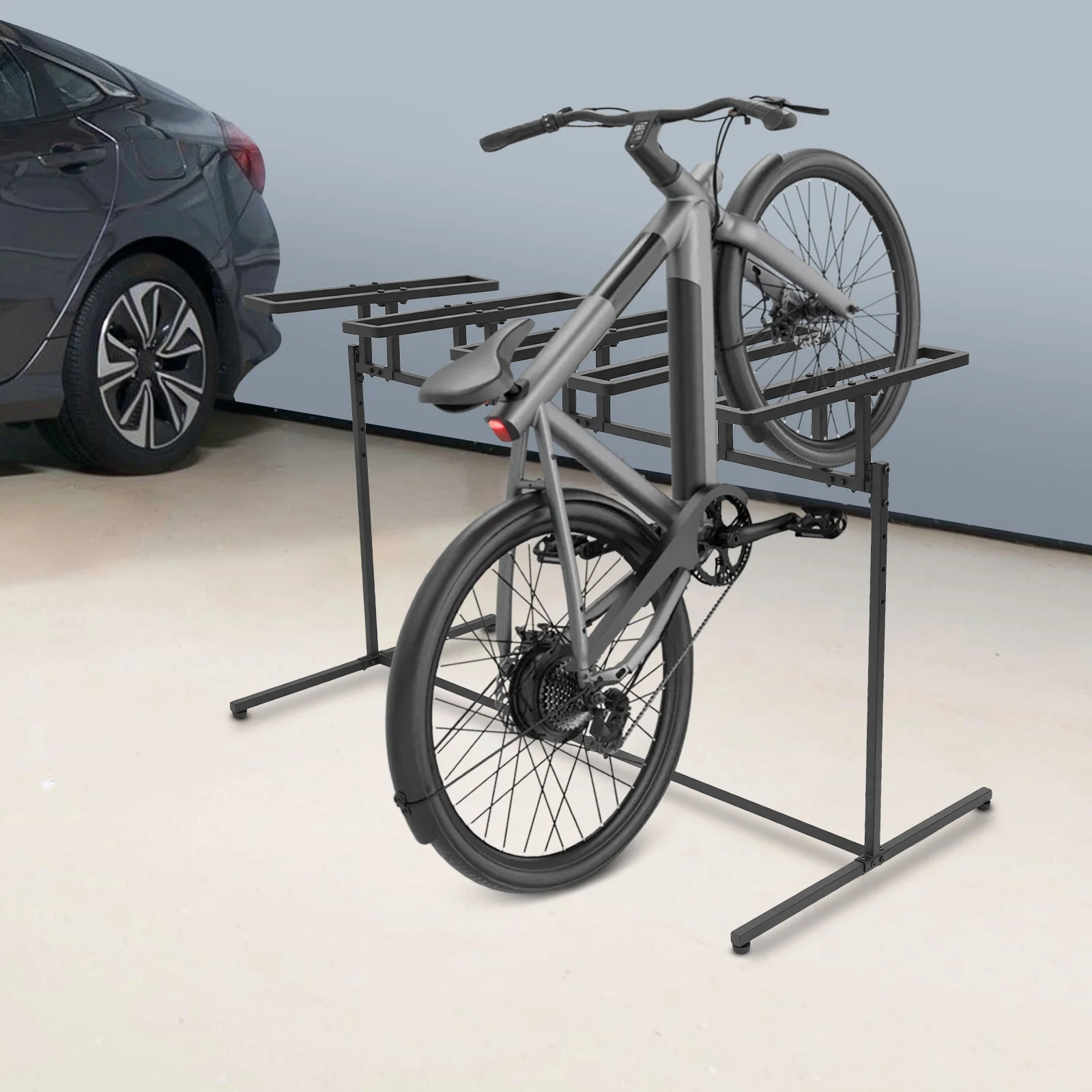 5-Slot Bike Rack, 4-Level Height Adjustment 220.46lbs Max. Load Capacity for Garage Basement Bicycle Repair Shop Bicycle Store
5-Slot Bike Rack, 4-Level Height Adjustment 220.46lbs Max. Load Capacity for Garage Basement Bicycle Repair Shop Bicycle Store