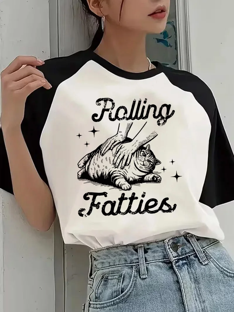 Women's Rolling Fatties Graphic T Shirt Animal Pattern Cat Print T-shirt Vintage Y2k Tees Tops Funny Short Sleeve Tshirt Clothes
Women's Rolling Fatties Graphic T Shirt Animal Pattern Cat Print T-shirt Vintage Y2k Tees Tops Funny Short Sleeve Tshirt Clothes