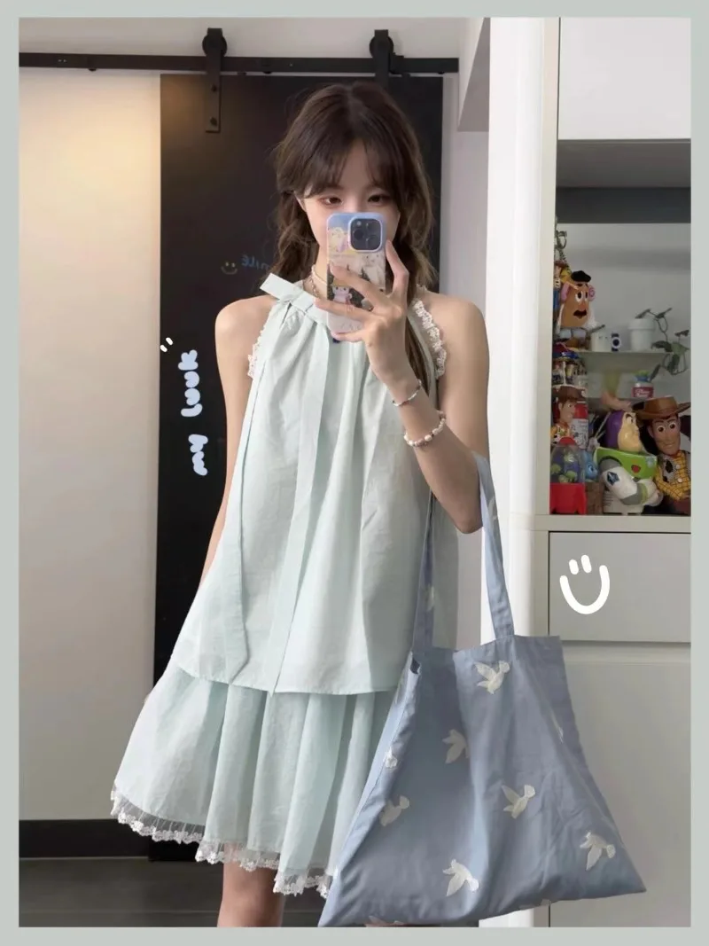 MiiiiX Sweet Lace Edge Halter Lace-up Bow Vest Top Loose Ruffles Short Skirt 2024 Summer Casual Dress Set Women Two-piece Set
MiiiiX Sweet Lace Edge Halter Lace-up Bow Vest Top Loose Ruffles Short Skirt 2024 Summer Casual Dress Set Women Two-piece Set