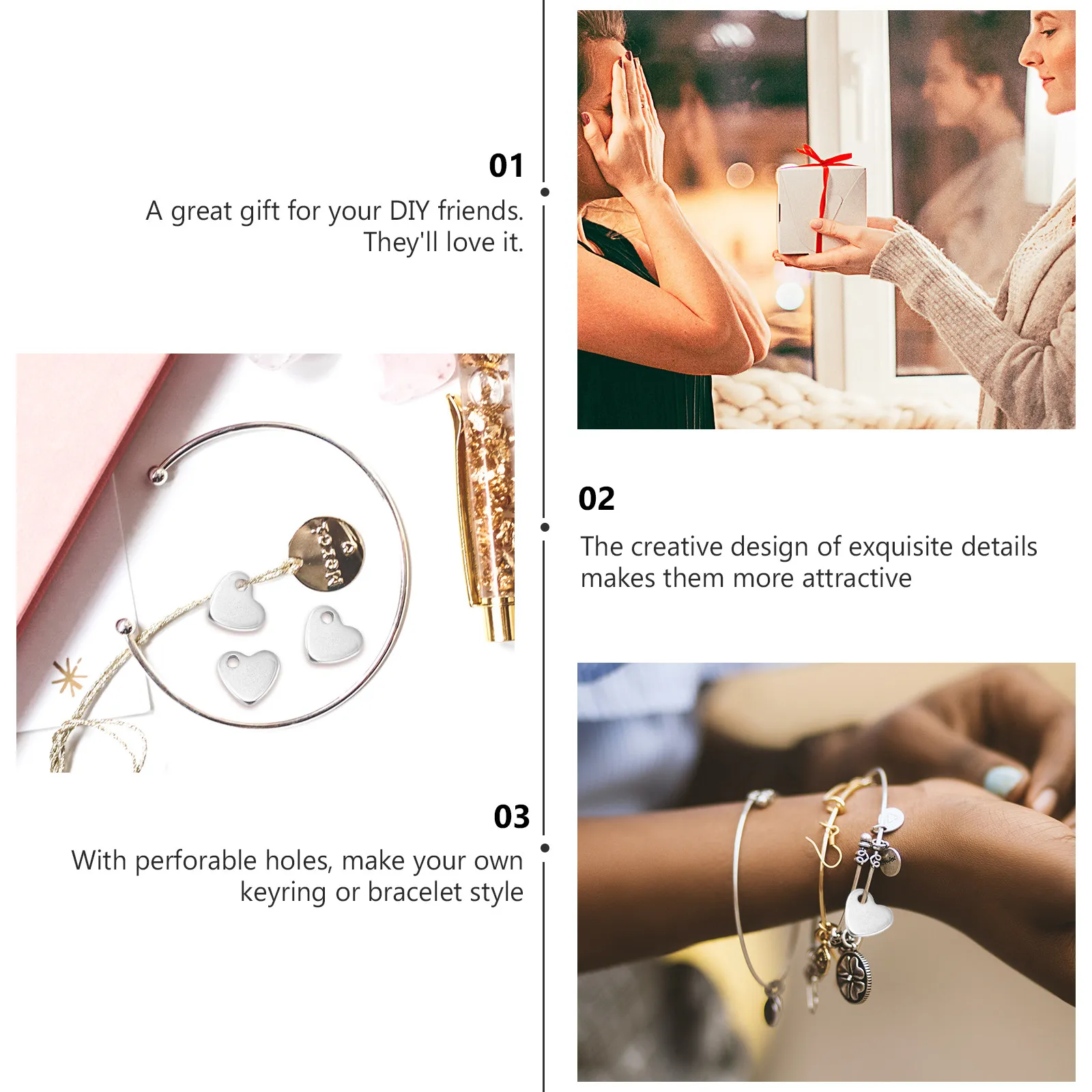 100pcs Stainless Steel Heart Pendant Charms Diy Crafts Jewelry Making Accessory Decor For Diy Necklace Romantic Decoration
100pcs Stainless Steel Heart Pendant Charms Diy Crafts Jewelry Making Accessory Decor For Diy Necklace Romantic Decoration