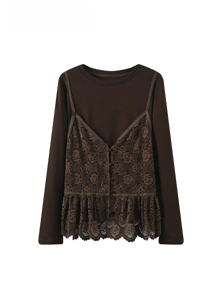 plus Size Lace Long Sve T-irt Women's Spring Faion Loose Top Trendy Casual Sle Knitted Knitwear round Ne Pullover
plus Size Lace Long Sve T-irt Women's Spring Faion Loose Top Trendy Casual Sle Knitted Knitwear round Ne Pullover