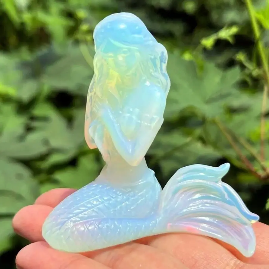 Natural Opal Mermaid statue Crystal Reiki Healing Fengshui Stones figurine Quartz Chakras Obsidian Crystal Mermaid Gift
Natural Opal Mermaid statue Crystal Reiki Healing Fengshui Stones figurine Quartz Chakras Obsidian Crystal Mermaid Gift