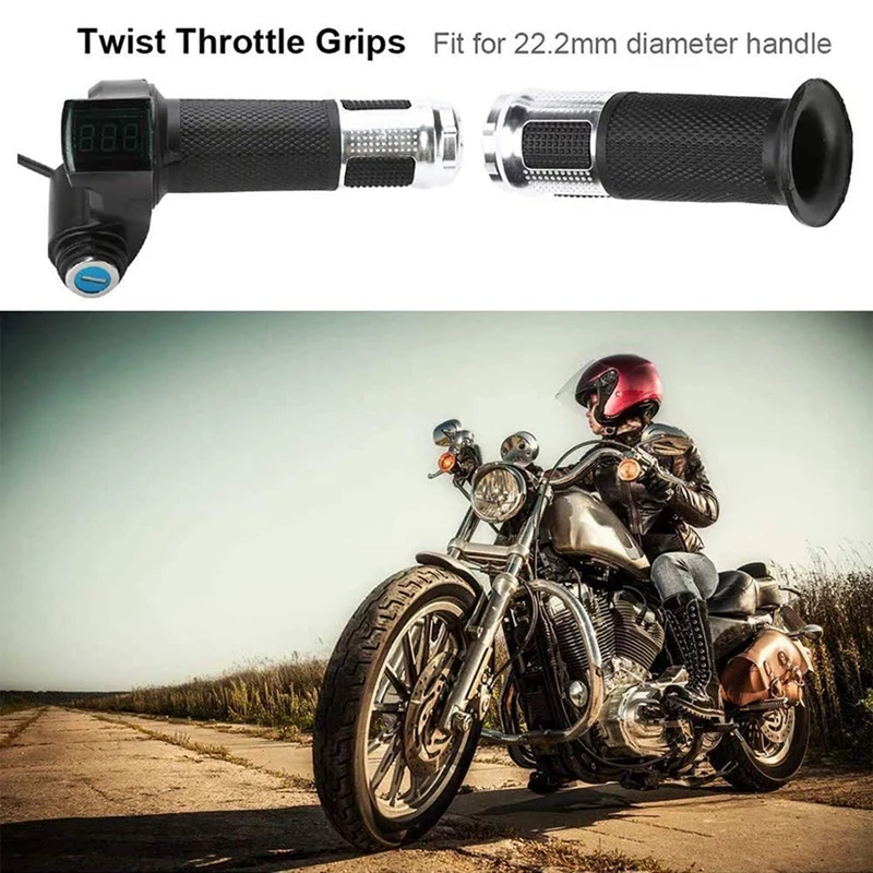 Universal Electric Bicycle Scooter Wire Twist Throttle Grip With LCD Battery Voltage Display Key Knock
Universal Electric Bicycle Scooter Wire Twist Throttle Grip With LCD Battery Voltage Display Key Knock