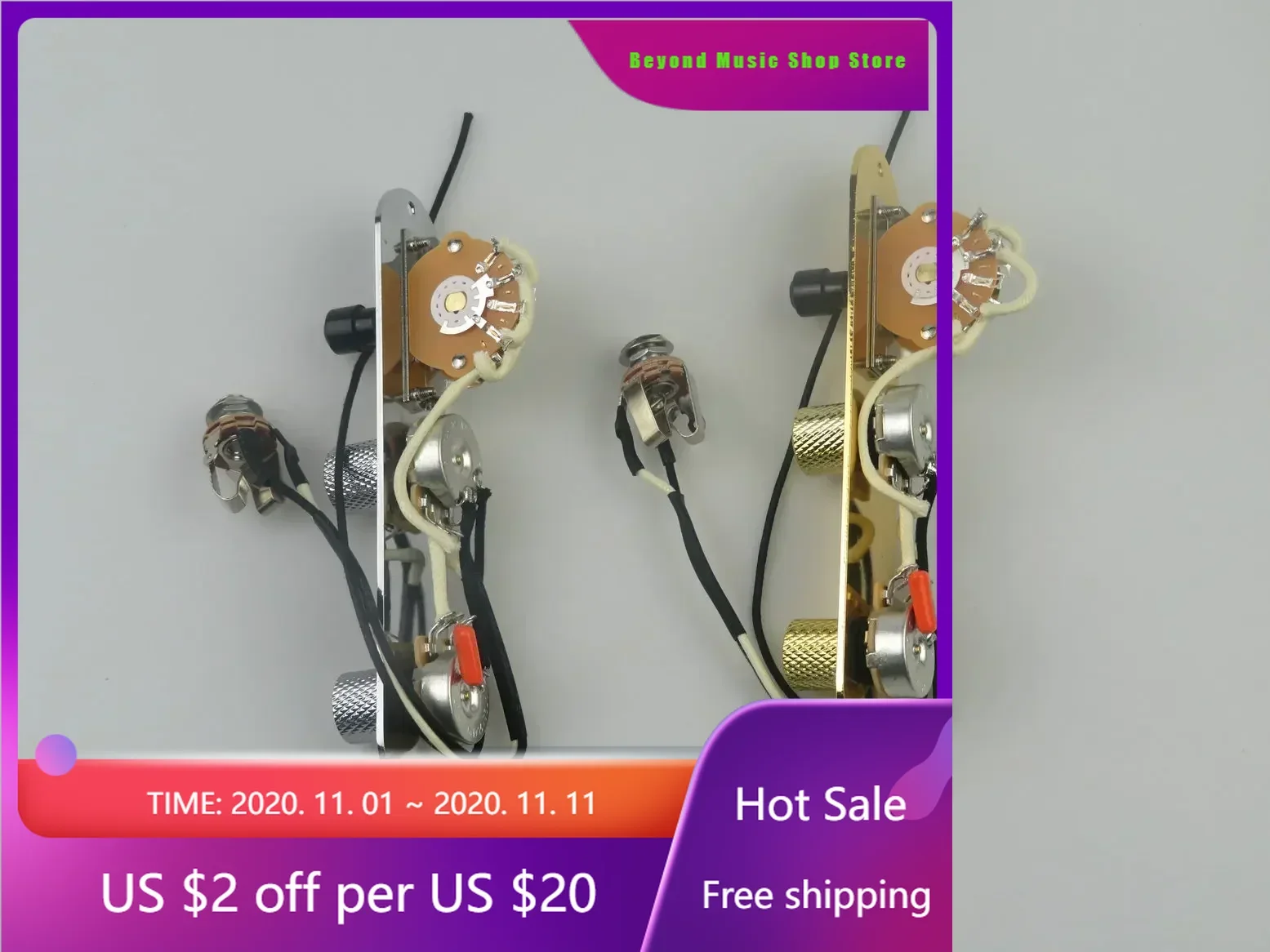 Beyond Music Shop Store--Guitar Pickup Wiring Harness 250K Copper Shaft Potentiometer Apply to Electric Guitar
Beyond Music Shop Store--Guitar Pickup Wiring Harness 250K Copper Shaft Potentiometer Apply to Electric Guitar