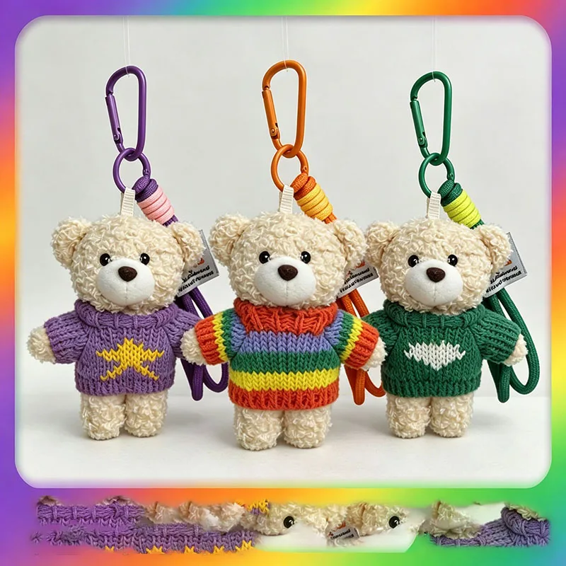Cute squishy Teddy Bear Plush Keychain With Knit Sweater Fluffy Animal Bag Charm Pendant For Women Backpack Handbag Decoration
Cute squishy Teddy Bear Plush Keychain With Knit Sweater Fluffy Animal Bag Charm Pendant For Women Backpack Handbag Decoration