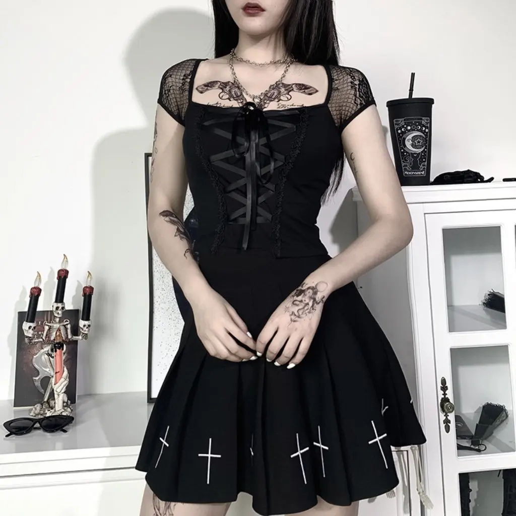 Women's Slimming Lace Stitching Square Collar Short Sleeve Top Sexy Street Style European American Fashion Corns Strap T-shirt
Women's Slimming Lace Stitching Square Collar Short Sleeve Top Sexy Street Style European American Fashion Corns Strap T-shirt