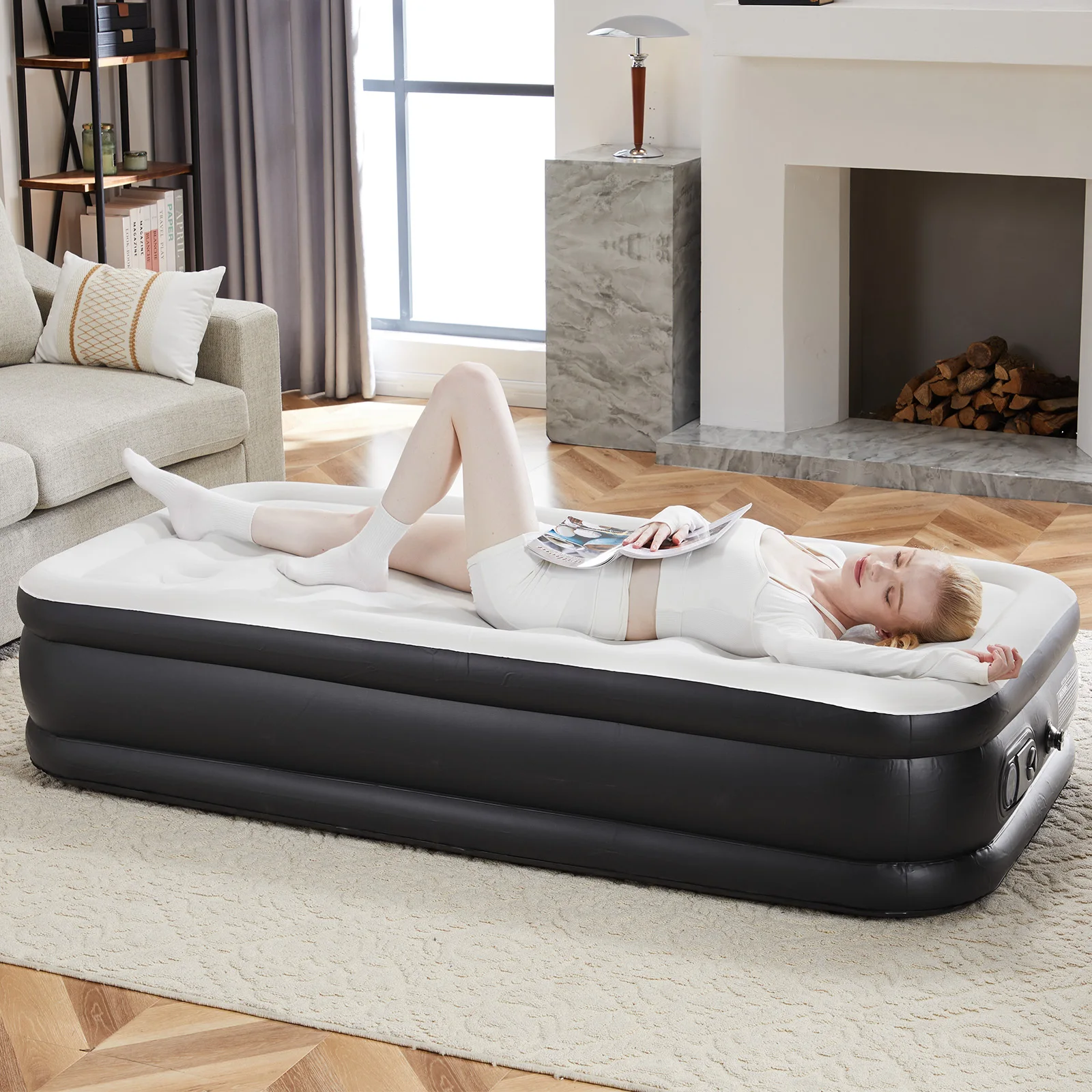Twin Air Mattress, 16-inch Height, Premium Comfort with Built-in Pump, Waterproof, Durable, & Easy to Inflate for Home, Travel,
Twin Air Mattress, 16-inch Height, Premium Comfort with Built-in Pump, Waterproof, Durable, & Easy to Inflate for Home, Travel,