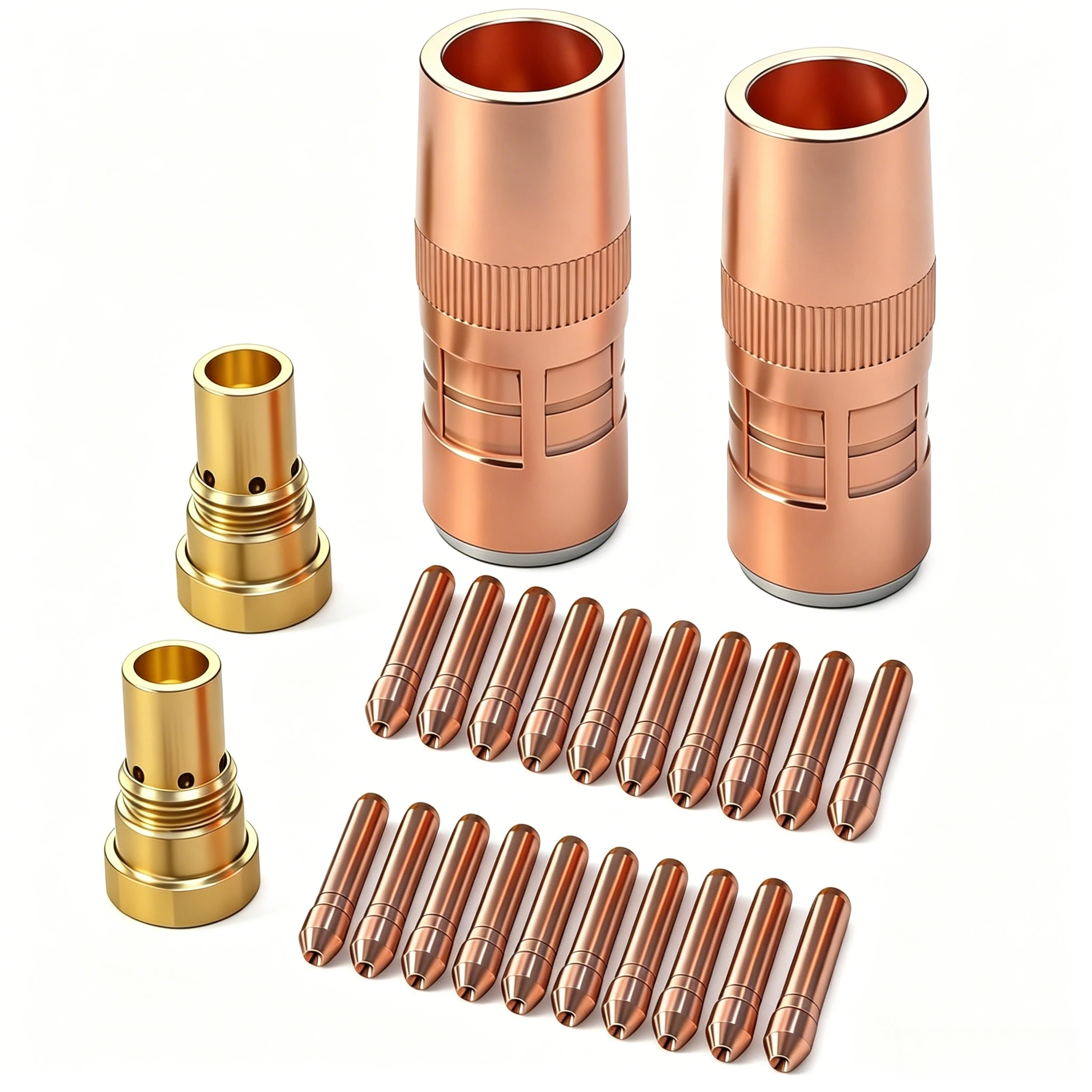 24PK MIG Torch Consumable Kit .030", T-030 Contact Tip + NS-5818C Nozzle + DS-1 Diffuser, Fits Q-Gun Series MIG Gun
24PK MIG Torch Consumable Kit .030", T-030 Contact Tip + NS-5818C Nozzle + DS-1 Diffuser, Fits Q-Gun Series MIG Gun