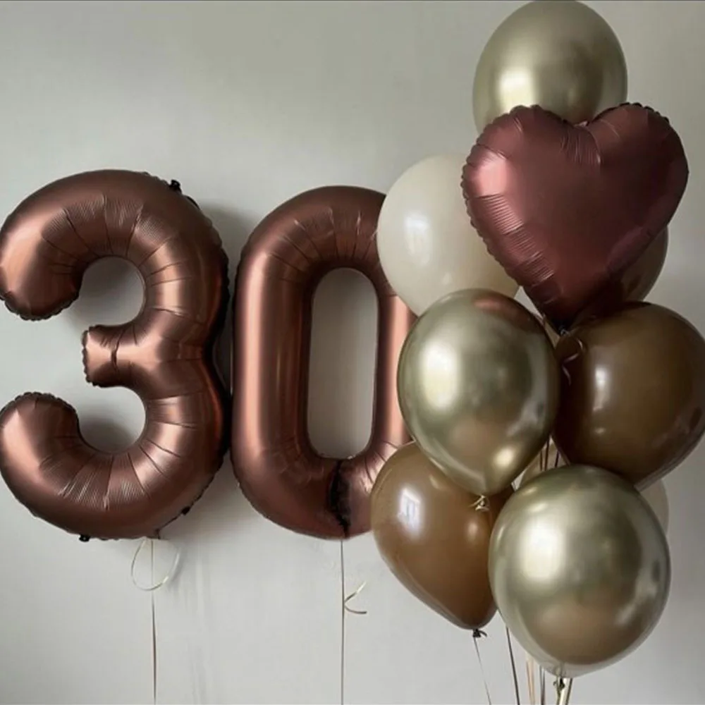 12Pcs Retro Frosted Brown Gold Latex Balloon Set Coffee Number Balloons 18th 30th Kids Adult Birthday Party Decor Baby Shower
12Pcs Retro Frosted Brown Gold Latex Balloon Set Coffee Number Balloons 18th 30th Kids Adult Birthday Party Decor Baby Shower