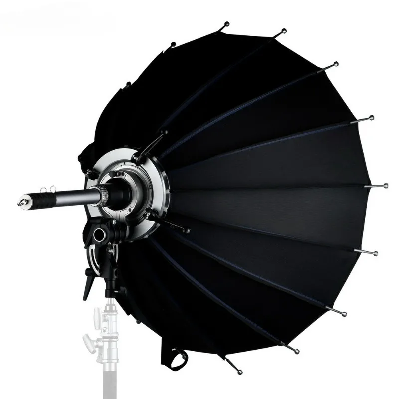 Софтбокс с параболическим отражателем 150 Edge Система фокусировки параболического света 150 см с фокусировочным стержнем Черная, серебристая крышка диффузора
Софтбокс с параболическим отражателем 150 Edge Система фокусировки параболического света 150 см с фокусировочным стержнем Черная, серебристая крышка диффузора