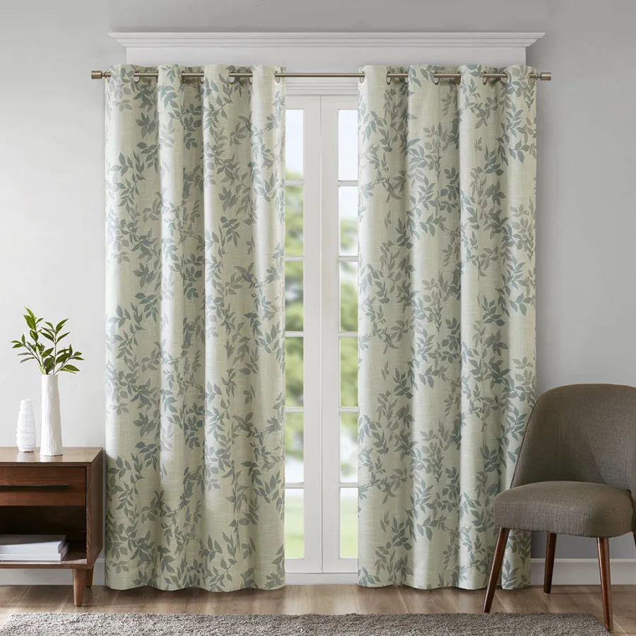 Printed Botanical Blackout Curtain Panel for living room, polyester fabric, deep charcoal gray, light-blocking and thermal insu
Printed Botanical Blackout Curtain Panel for living room, polyester fabric, deep charcoal gray, light-blocking and thermal insu