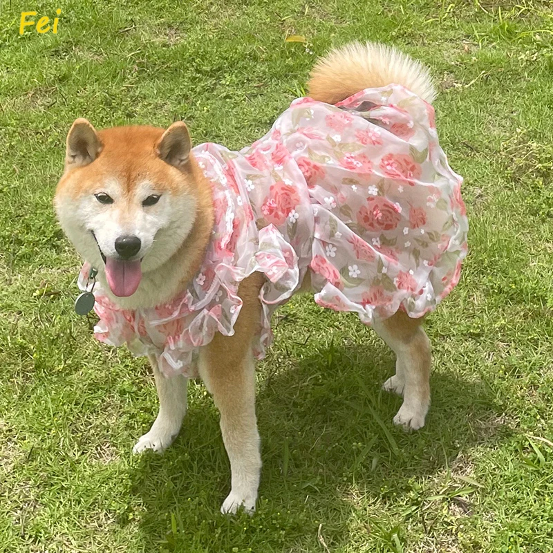 Summer Thin Mesh Pet Dog Clothes Fashion Flower Print Pink Princess Dresses For Meium Large Dogs Samoye Golden Retriever Dress
Summer Thin Mesh Pet Dog Clothes Fashion Flower Print Pink Princess Dresses For Meium Large Dogs Samoye Golden Retriever Dress