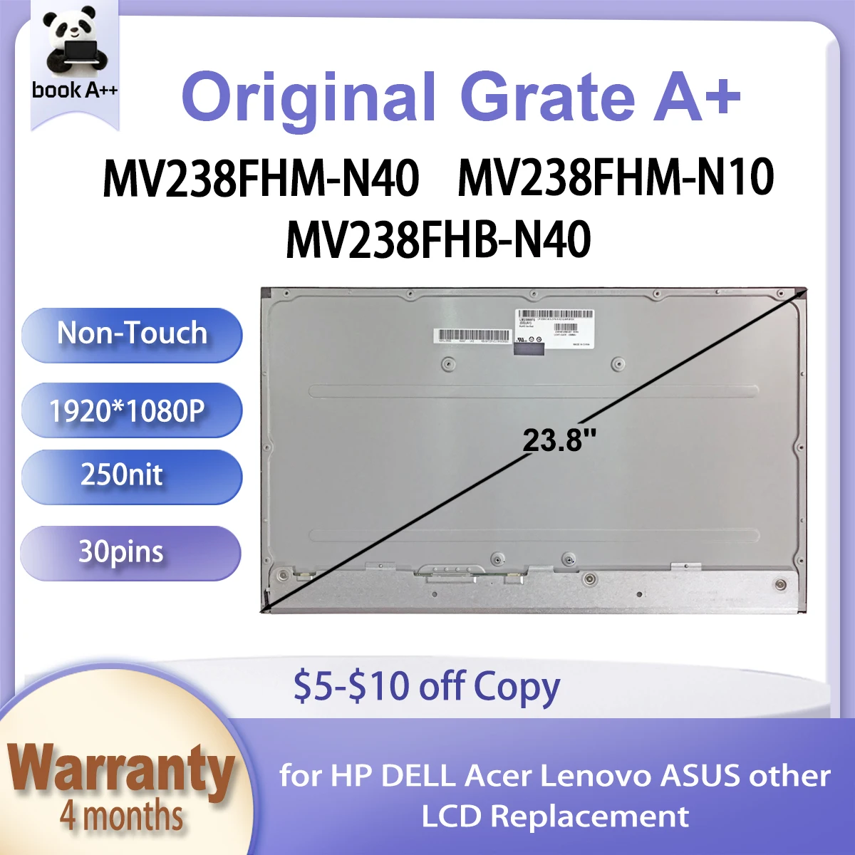 Оригинальный новый 23,8 "MV238FHM N10 MV238FHM N40 MV238FHB N40 для Lenovo, DELL, HP, ЖК-панель дисплея компьютера
Оригинальный новый 23,8 "MV238FHM N10 MV238FHM N40 MV238FHB N40 для Lenovo, DELL, HP, ЖК-панель дисплея компьютера