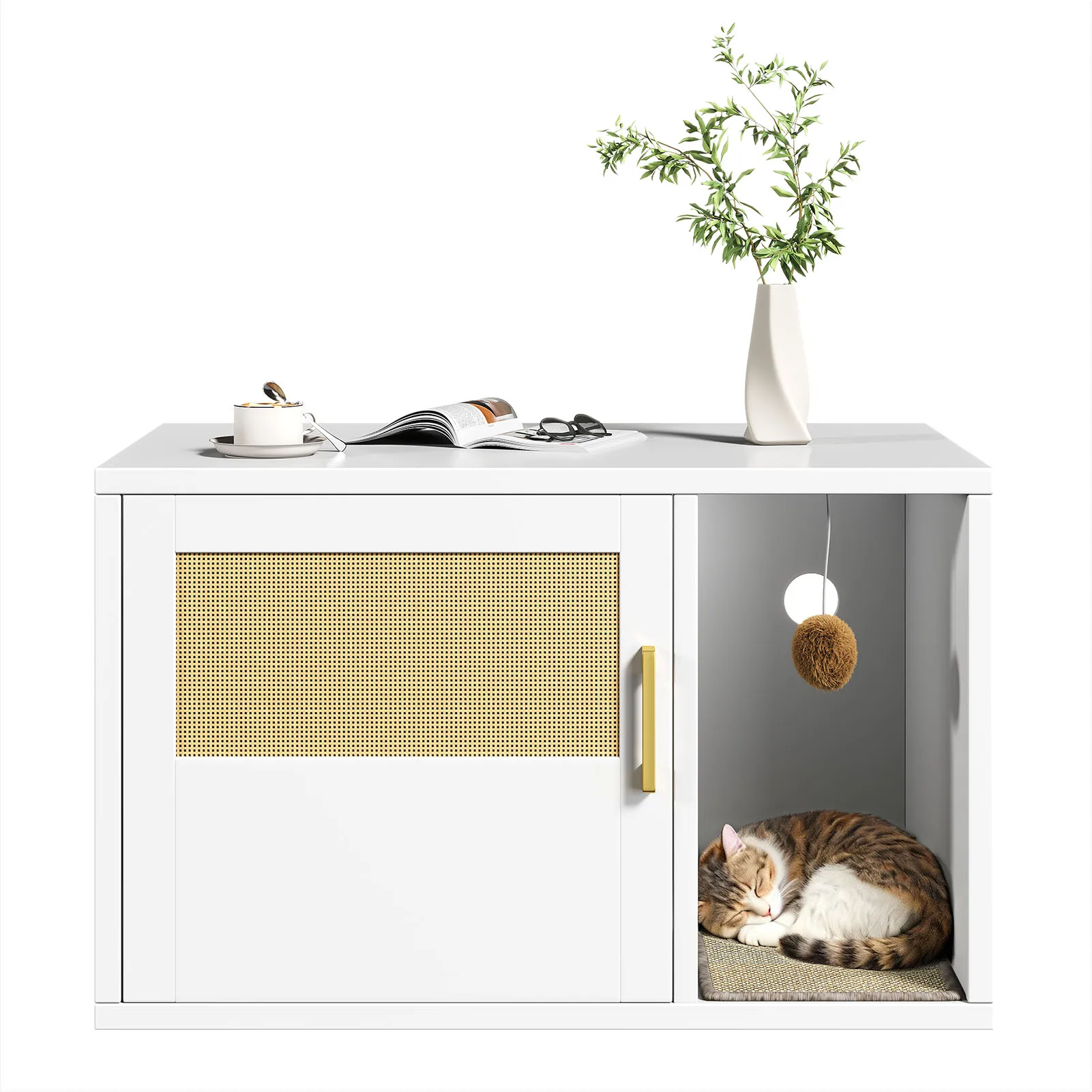 Cat Litter Box Cabinet Multifunctional White Modern Cat House Washroom End Table for Bedroom Living Room
Cat Litter Box Cabinet Multifunctional White Modern Cat House Washroom End Table for Bedroom Living Room