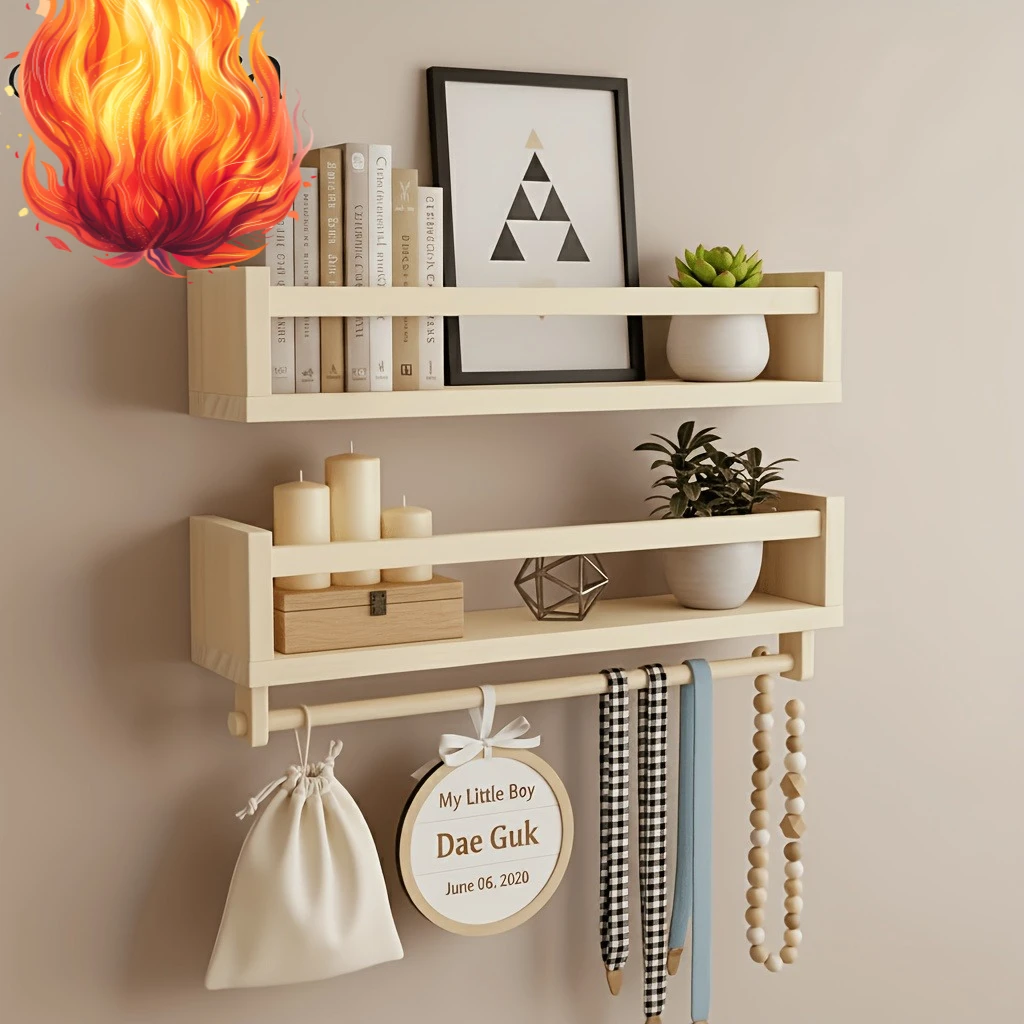 1/2/3 Natural Wood Floating Wall Shelves – Classic Country-style Wall-mounted Storage Shelves, Suitable for Bathrooms, Kitchens
1/2/3 Natural Wood Floating Wall Shelves – Classic Country-style Wall-mounted Storage Shelves, Suitable for Bathrooms, Kitchens