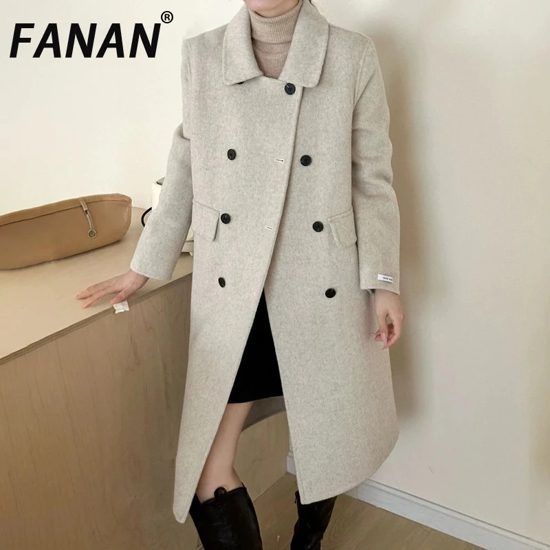 FANAN Solid Spliced Double Breasted Jacket Female Lapel Long Sleeve Loose Casual Women's Long Jackets 2025 Winter Fashion New
FANAN Solid Spliced Double Breasted Jacket Female Lapel Long Sleeve Loose Casual Women's Long Jackets 2025 Winter Fashion New