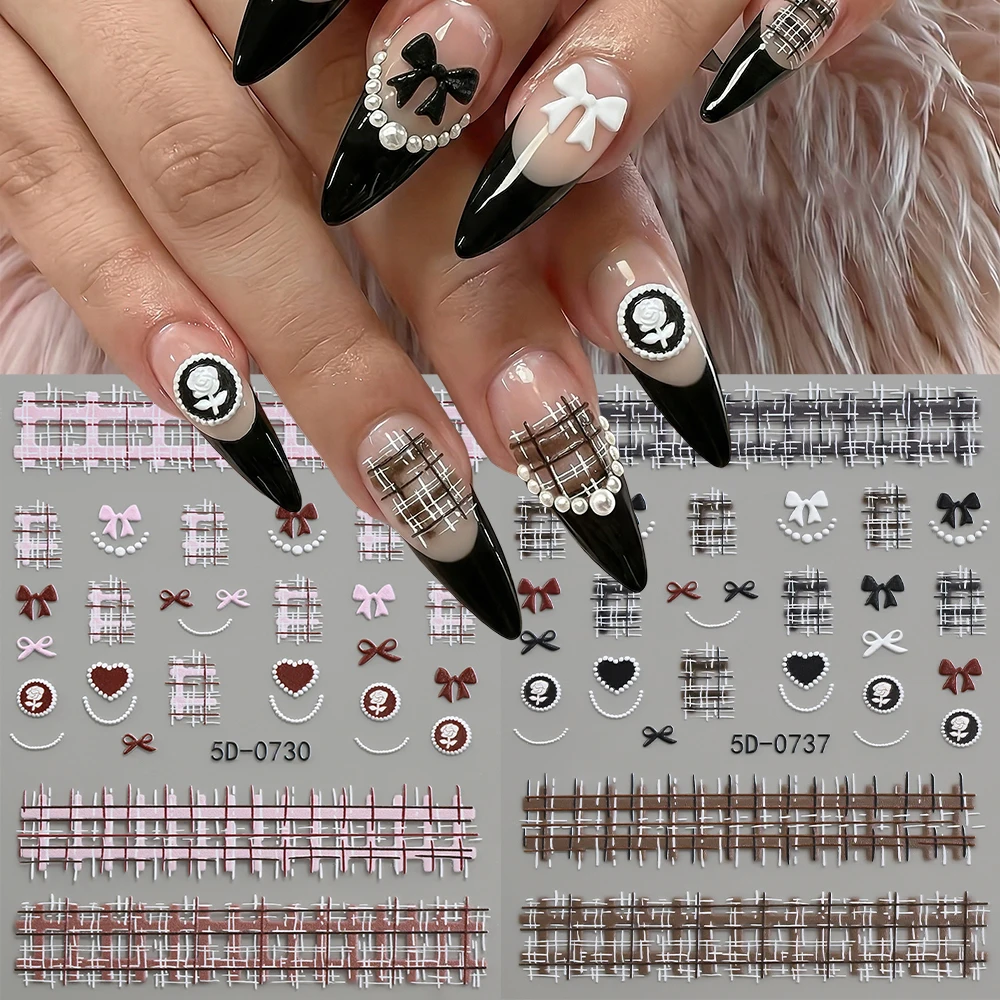 1/2pcs Pink Brown Plaid Strip Japanese Nail Sticker Black White Red Pink Heart Bow Rose Flower Nail Decals Pearl French Nail Dec
1/2pcs Pink Brown Plaid Strip Japanese Nail Sticker Black White Red Pink Heart Bow Rose Flower Nail Decals Pearl French Nail Dec