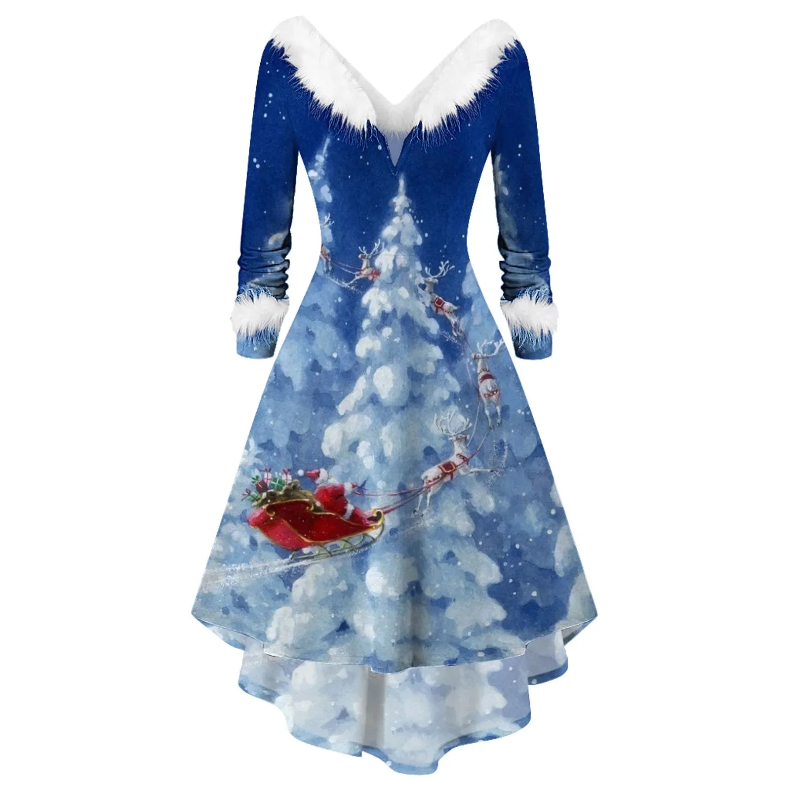 Fashion Spliced Christmas Dress Women Winter Furry Plush Party Dress Female Long Sleeve Irregular A -line Dress Vestidos Navidad
Fashion Spliced Christmas Dress Women Winter Furry Plush Party Dress Female Long Sleeve Irregular A -line Dress Vestidos Navidad