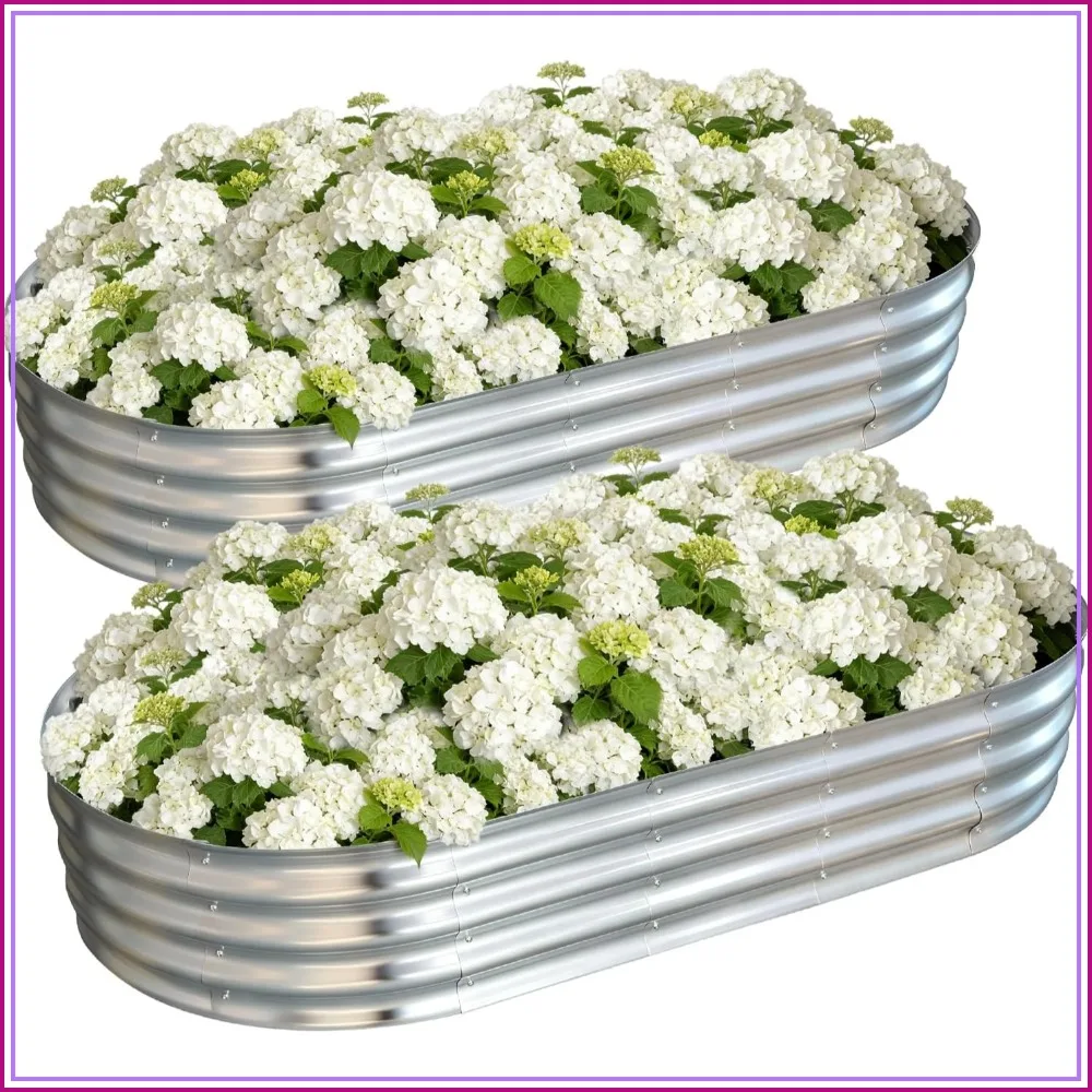 Galvanized Raised Garden Bed 6x3x1ft Oval Metal Planter for Vegetables Fruits Flowers Silver
Galvanized Raised Garden Bed 6x3x1ft Oval Metal Planter for Vegetables Fruits Flowers Silver