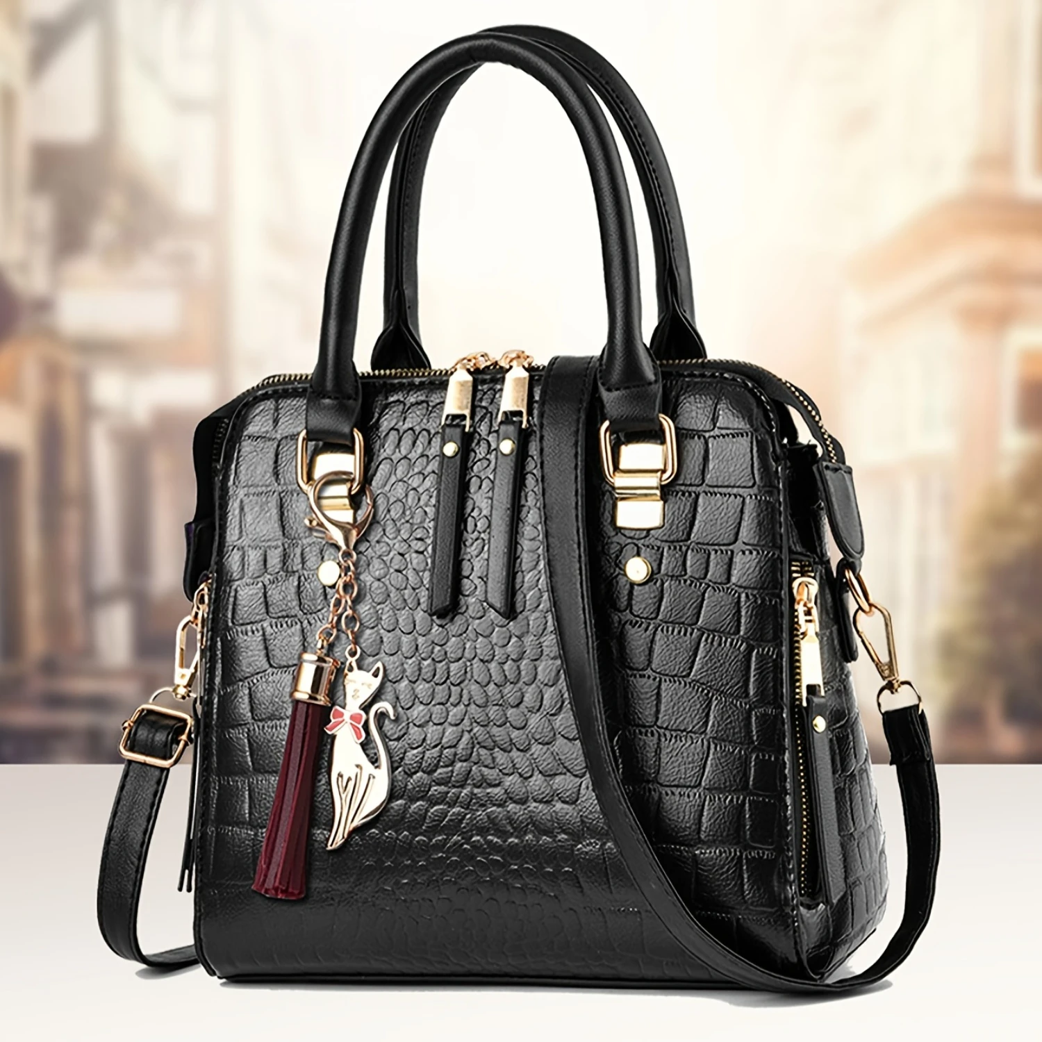 Premium Vintage Crocodile Print Womens Handbag - Stylish Tote & Satchel with Top Handle - Retro, Durable & Versatile - Perfect S
Premium Vintage Crocodile Print Womens Handbag - Stylish Tote & Satchel with Top Handle - Retro, Durable & Versatile - Perfect S