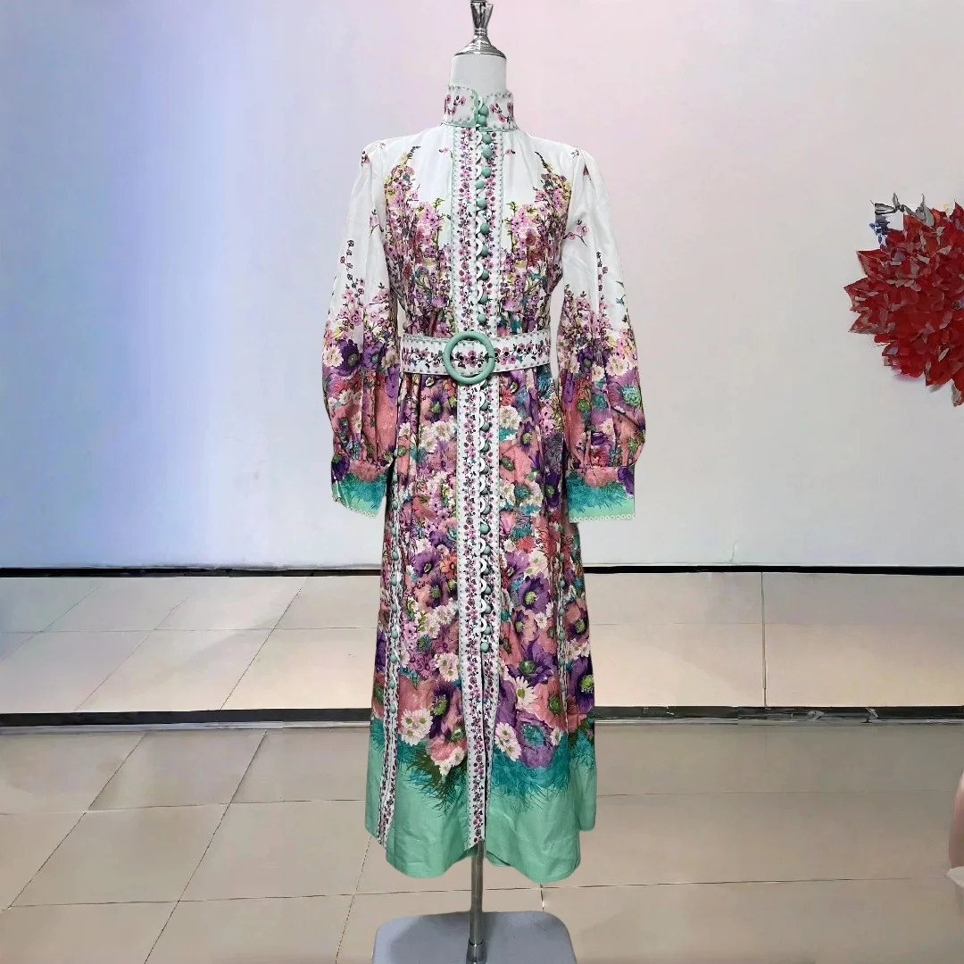 Women's Floral Print Linen Midi Dress Soft Fabric A Line Cut Retro Style Long Sleeve Summer Garden Party Elegant Look
Women's Floral Print Linen Midi Dress Soft Fabric A Line Cut Retro Style Long Sleeve Summer Garden Party Elegant Look