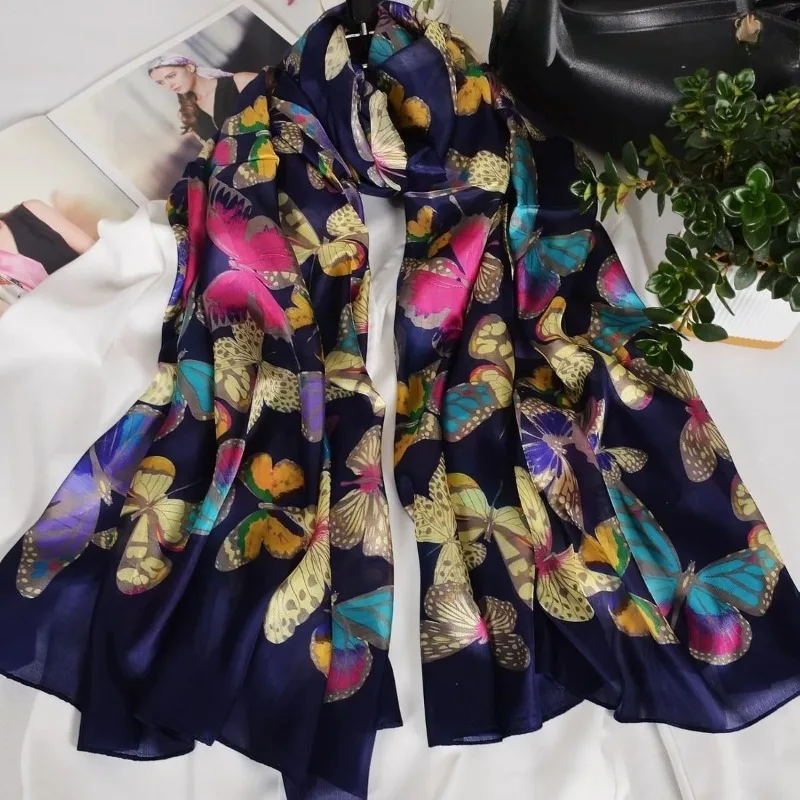Lightweight 100% Mulberry Silk Scarf for Women Oblong Shawl Neck Scarf Beach Wrap Headscarf Gift Pack Purple Butterfly Print
Lightweight 100% Mulberry Silk Scarf for Women Oblong Shawl Neck Scarf Beach Wrap Headscarf Gift Pack Purple Butterfly Print