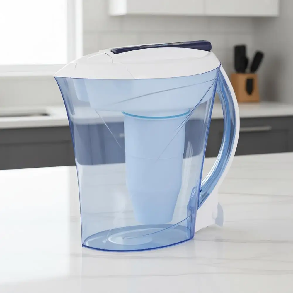 Кувшин-фильтр для воды на 10 чашек, 5-ступенчатый, сертифицированный для снижения содержания свинца, тяжелых металлов и POA/POS, сине-белый
Кувшин-фильтр для воды на 10 чашек, 5-ступенчатый, сертифицированный для снижения содержания свинца, тяжелых металлов и POA/POS, сине-белый