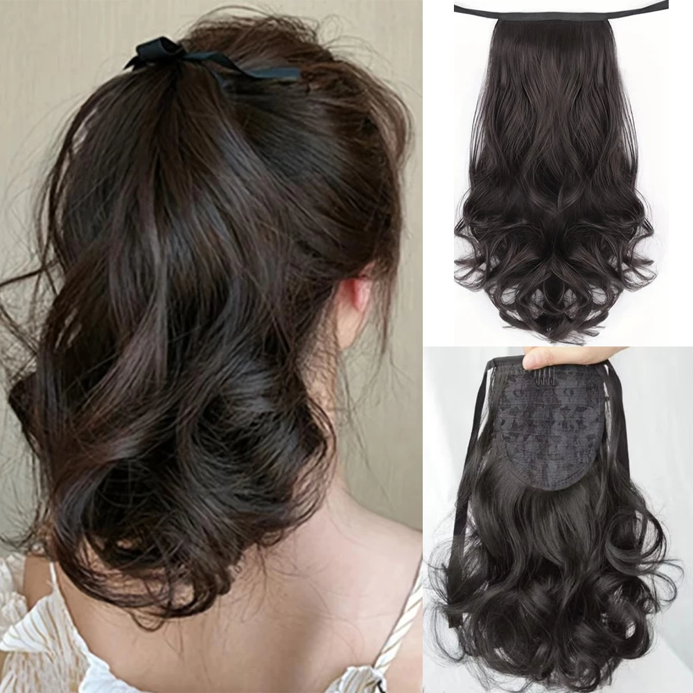 12inch black brown Women's Short Curly Ponytail Ribbon-tied Blossom Large Wave Style Realistic For Women Party
12inch black brown Women's Short Curly Ponytail Ribbon-tied Blossom Large Wave Style Realistic For Women Party