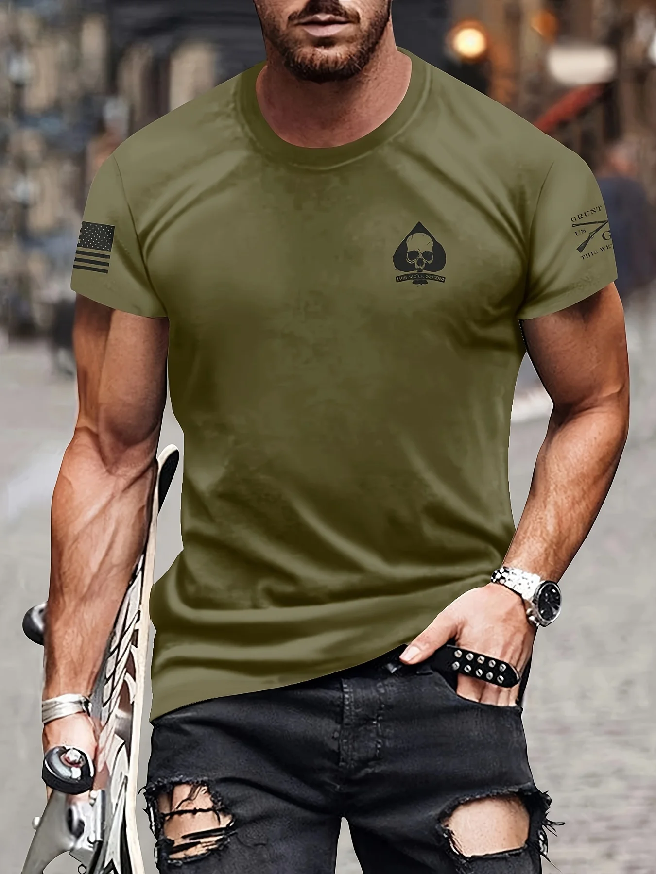 Summer 2025 retro American men's T-shirt, round-neck casual short-sleeved top, breathable sweatshirt
Summer 2025 retro American men's T-shirt, round-neck casual short-sleeved top, breathable sweatshirt