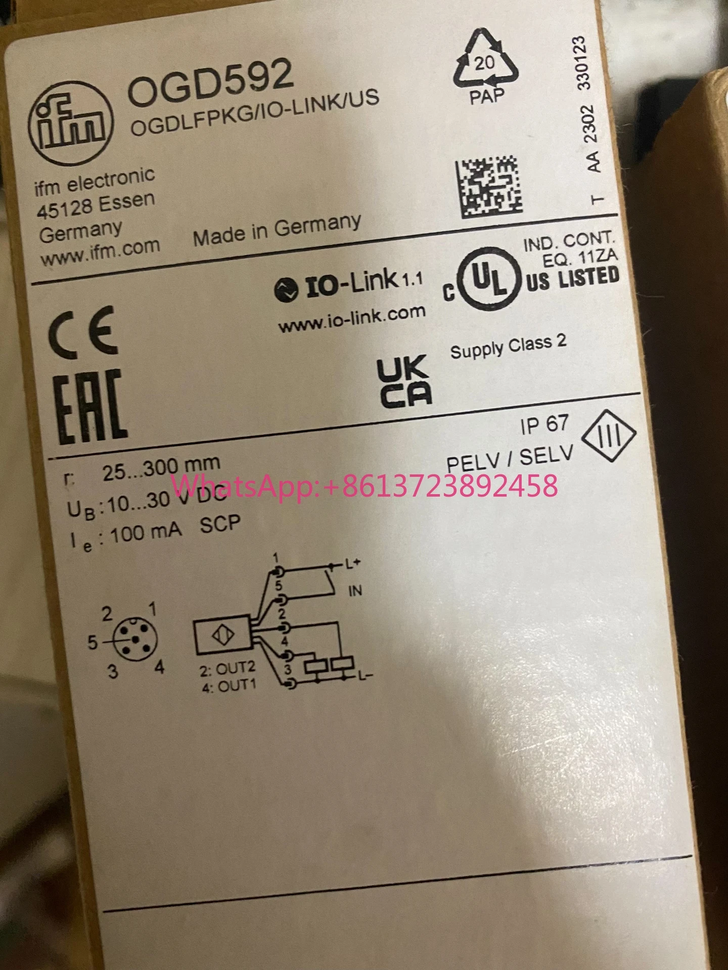 German IFM Ifman OGD592 rangefinderin stock
German IFM Ifman OGD592 rangefinderin stock