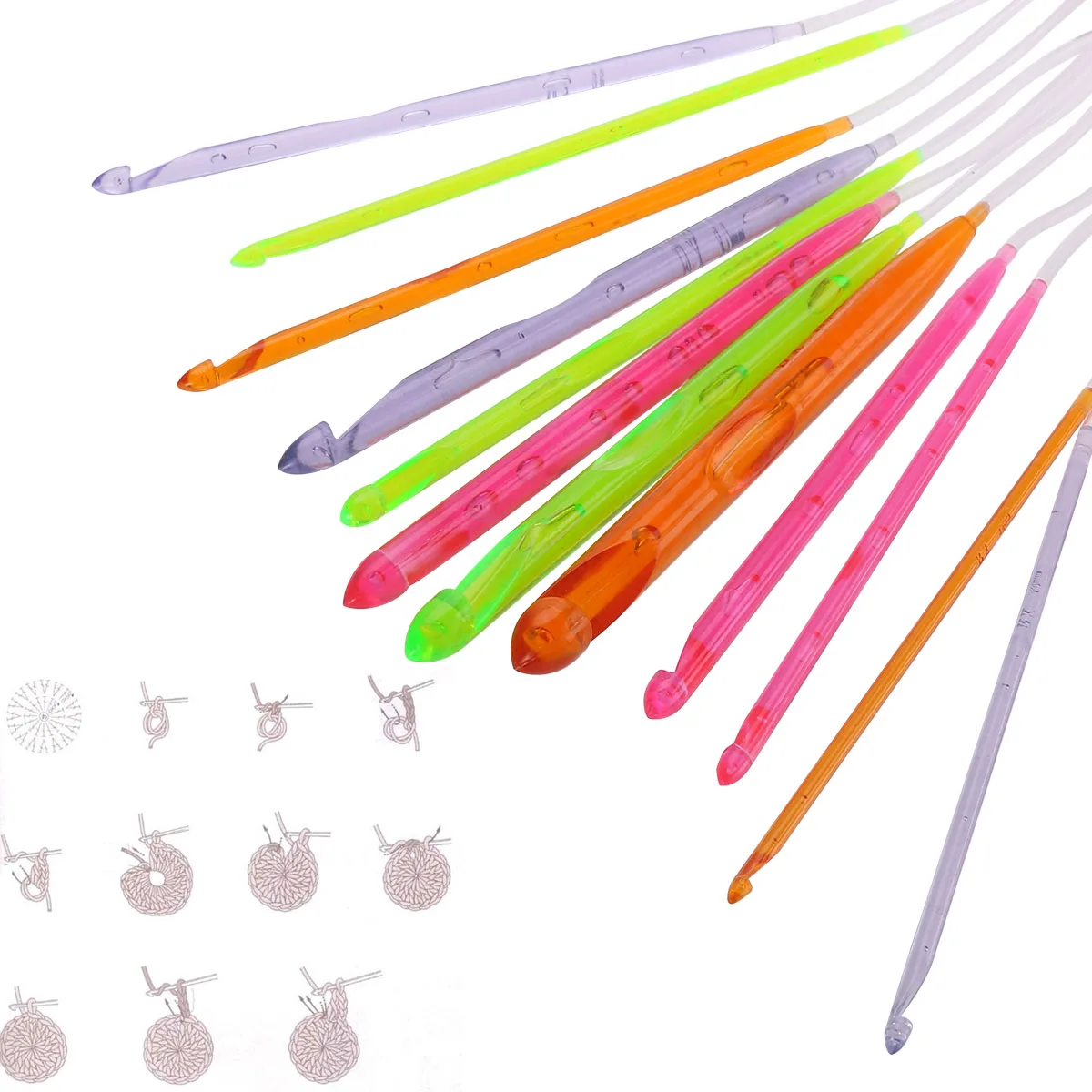 12 Sizes Plastic Crochet Hooks 3 5mm 12 0mm Cable for Weaving Carpets Sofa Cushions Practical Accessories
12 Sizes Plastic Crochet Hooks 3 5mm 12 0mm Cable for Weaving Carpets Sofa Cushions Practical Accessories