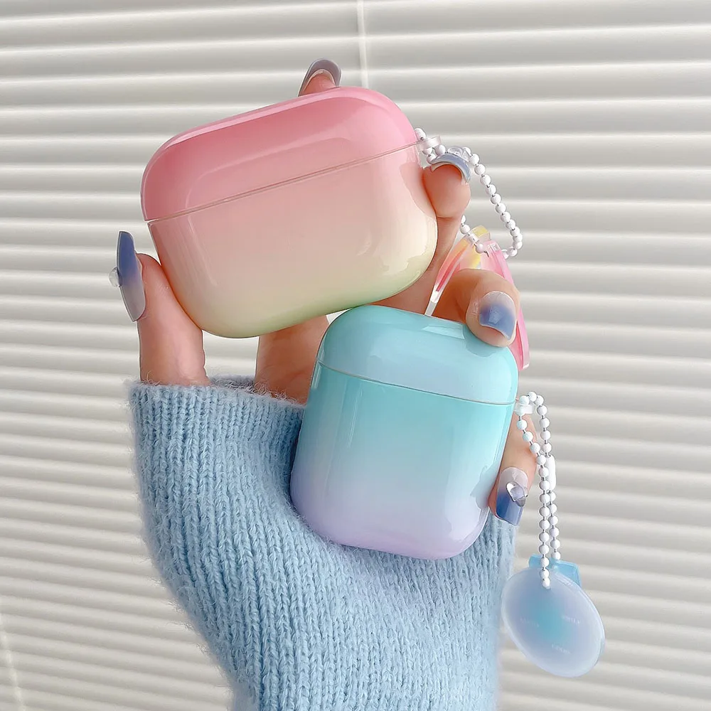 Fashion Gradient Rainbow Color Cute Glossy IMD Earphone Case For AirPods Pro 3 Protection Cover For Air Pods 1 2 Heart Pendant
Fashion Gradient Rainbow Color Cute Glossy IMD Earphone Case For AirPods Pro 3 Protection Cover For Air Pods 1 2 Heart Pendant