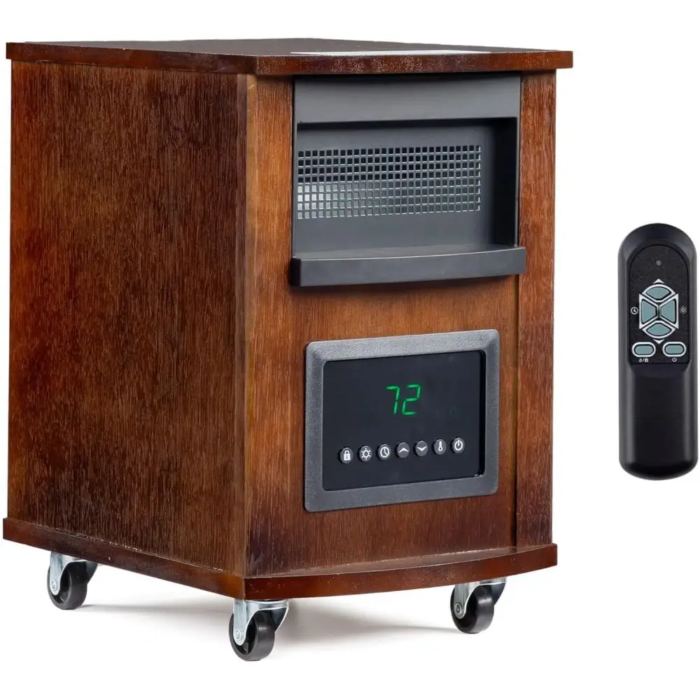 Портативный кварцевый инфракрасный обогреватель 1500 Вт с пультом ДУ, колесами, таймером на 12 часов, 3 режимами нагрева и функциями безопасности для больших помещений
Портативный кварцевый инфракрасный обогреватель 1500 Вт с пультом ДУ, колесами, таймером на 12 часов, 3 режимами нагрева и функциями безопасности для больших помещений