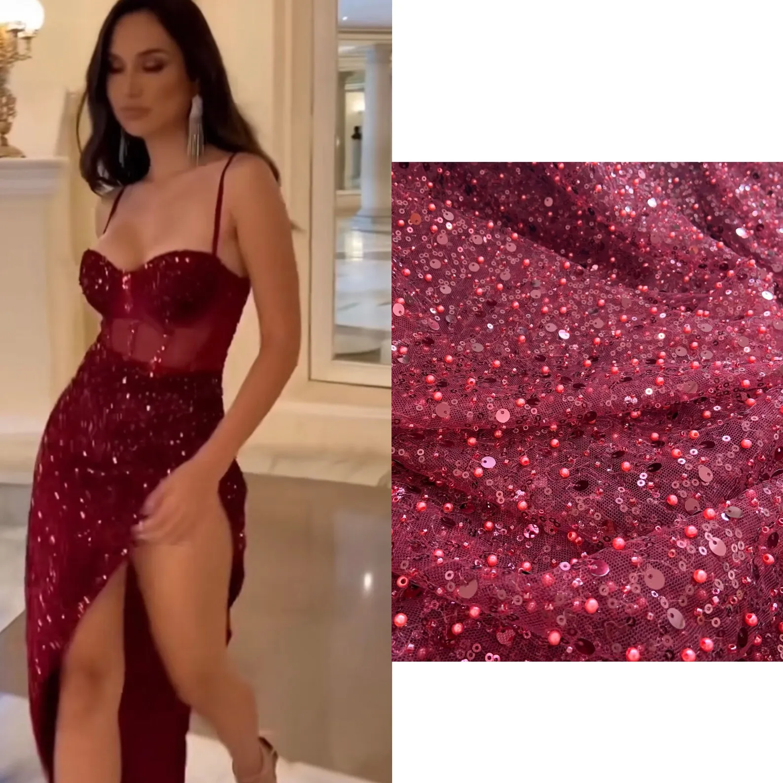 Wine Red French Lace Fabric With Sequins And Beads Bridal Embroidered Lace Fabric, Wedding Dress Lace
Wine Red French Lace Fabric With Sequins And Beads Bridal Embroidered Lace Fabric, Wedding Dress Lace