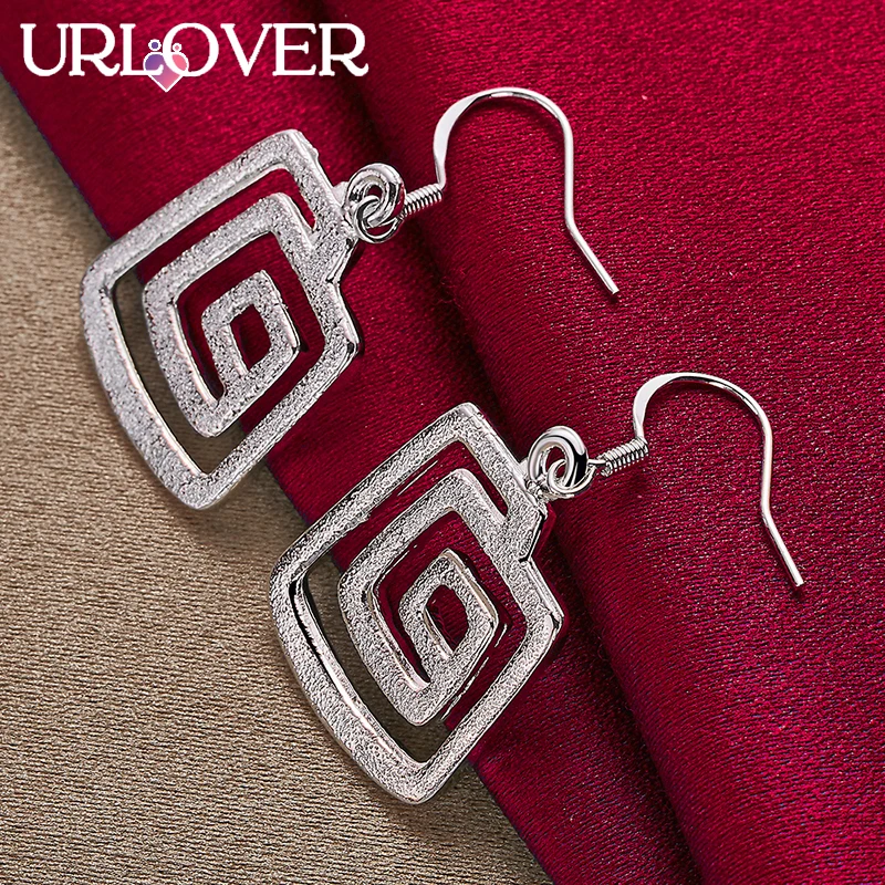 URLOVER 925 Sterling Silver Earring For Woman Spiral Pattern Drop Earrings Party Wedding Fashion Charm Jewelry Birthday Gifts
URLOVER 925 Sterling Silver Earring For Woman Spiral Pattern Drop Earrings Party Wedding Fashion Charm Jewelry Birthday Gifts