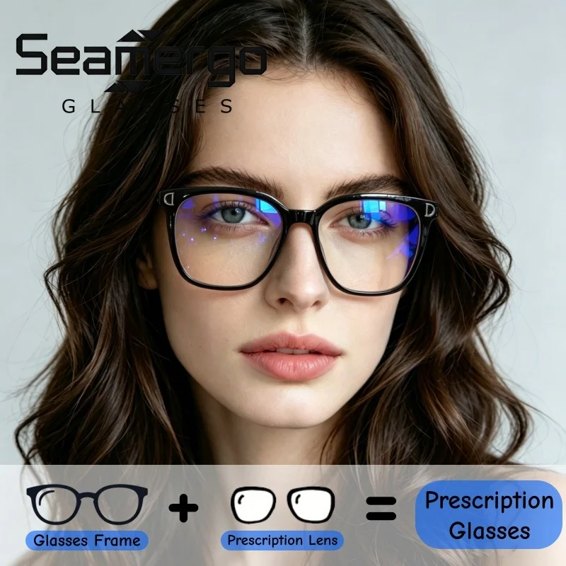 SEAMERGO D-shaped Anti-blue Light Large-frame Trendy Prescription Glasses Customize Presbyopia Myopia Optical Lenses with Recipe
SEAMERGO D-shaped Anti-blue Light Large-frame Trendy Prescription Glasses Customize Presbyopia Myopia Optical Lenses with Recipe